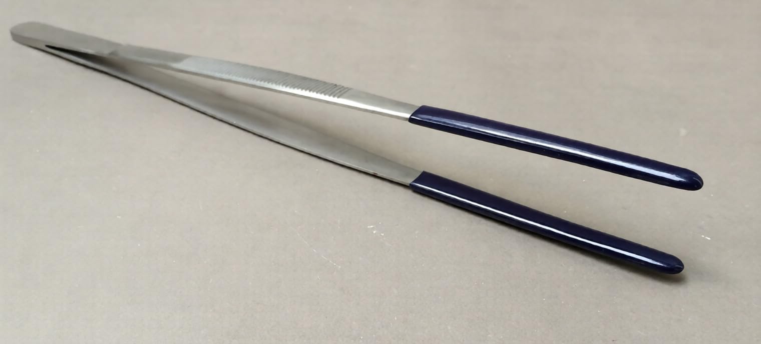 Professional 6" Heavy Duty Tweezers with PVC Plastic Coated Tips, Stainless Steel, for Steam Ultrasonic Cleaner | Jewellery Making Tools | Toolsmith Ltd UK