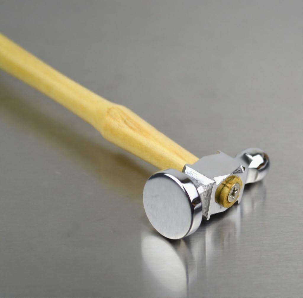 Jewellery Chasing Hammer with 25mm Flat Face, Wooden Handle, Silversmith Repousse Hobby Tool | Jewellery Making Tools | Toolsmith Ltd UK