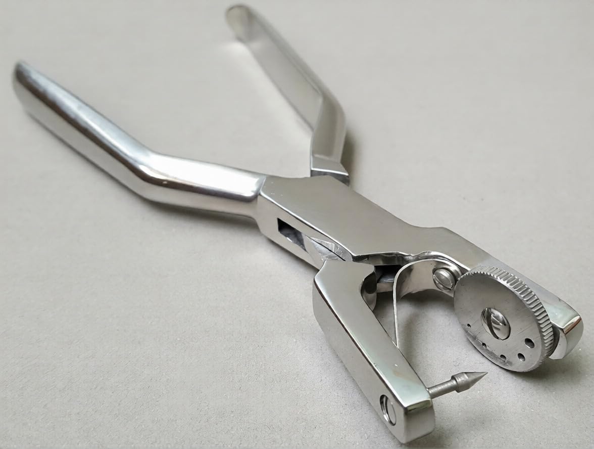 Heavy Duty Rotary 5 Hole Punch Pliers, Stainless Steel, 7 Inch, 0.8-2mm Hole Size, for Metal and Leather Sheets | Jewellery Making Tools | Toolsmith Ltd UK