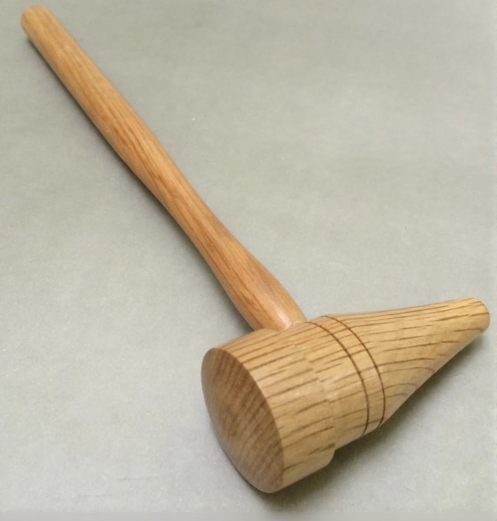 Solid Wood Mallet, 1-1/8" Flat Face Non-Marring Wooden Hammer with Natural Hardwood Construction for Woodworking and Crafts, Lightweight 1.5 Oz, 8.75-Inch | Hobby & Craft Tools | Toolsmith Ltd UK