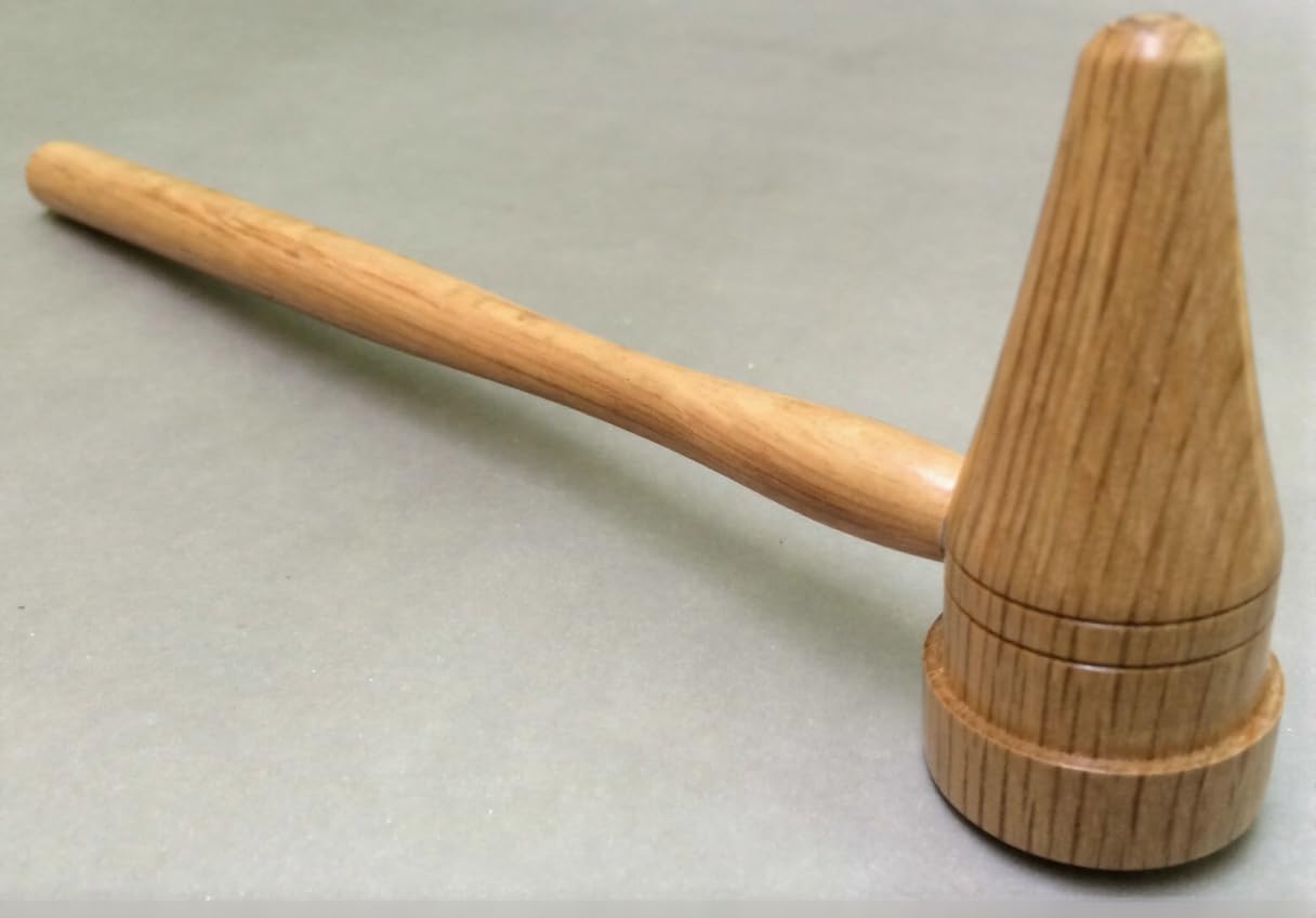 Solid Wood Mallet, 1-1/8" Flat Face Non-Marring Wooden Hammer with Natural Hardwood Construction for Woodworking and Crafts, Lightweight 1.5 Oz, 8.75-Inch | Hobby & Craft Tools | Toolsmith Ltd UK