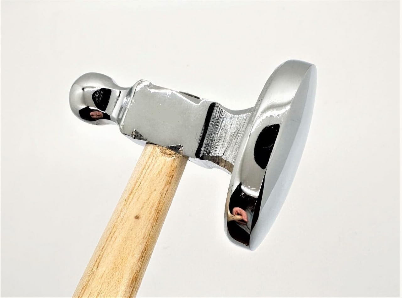 Premium Chasing Hammer with Bowed Face, 45mm Dome Head, 1.75" Diameter, Wood Handle, for Jewellery Making | Jewellery Making Tools | Toolsmith Ltd UK