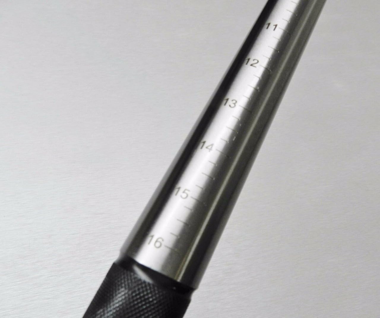 Premium Round Ring Mandrel, Solid Steel Jewellery Shaping and Forming Tool, 1-16 Size Markings, 13 Inch with Textured Grip Handle | Jewellery Making Tools | Toolsmith Ltd UK