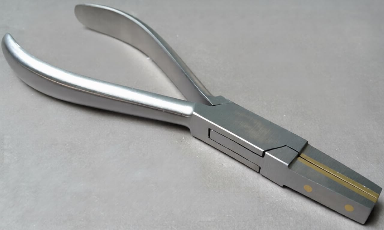 Flat Nose Pliers with Brass-Lined Soft Jaws, for Forming, Holding and Bending, Premium Steel Construction | Jewellery Making Tools | Toolsmith Ltd UK