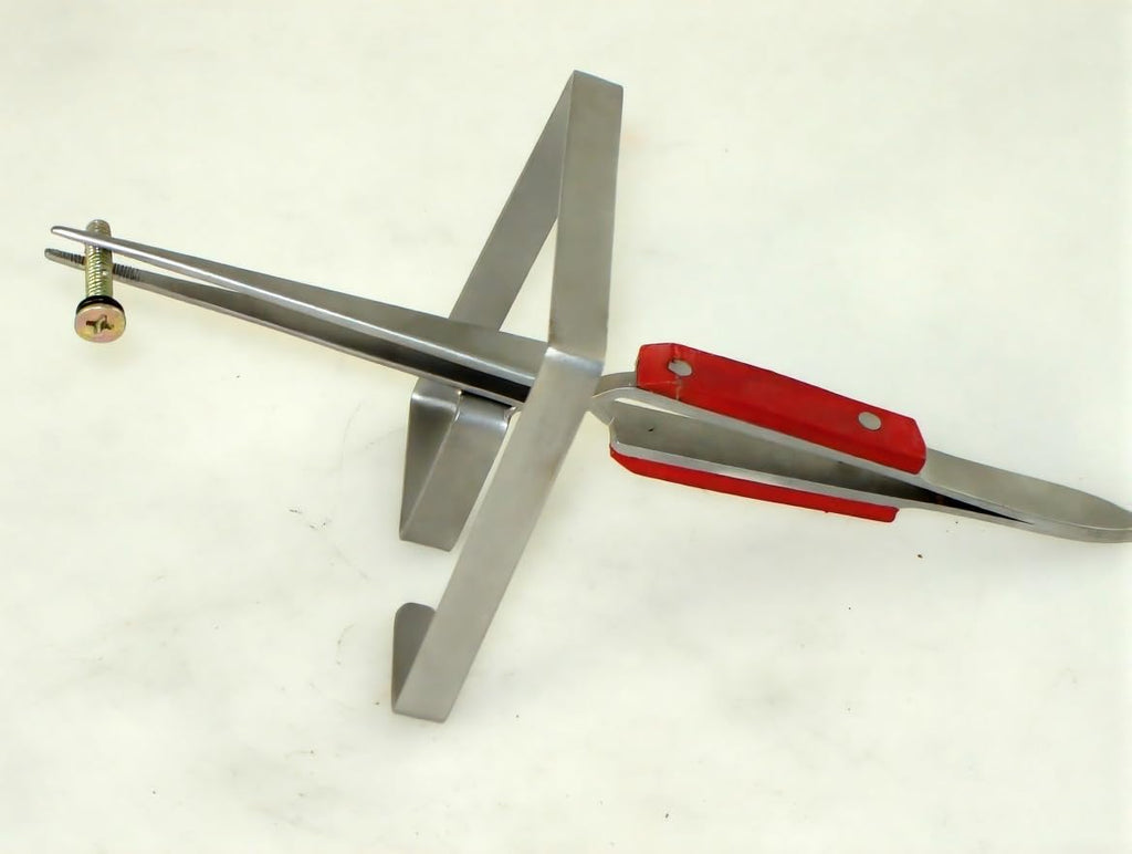 Fibre Grip Cross Lock Tweezers with Stand, Straight Tip, Hands Free Soldering Tool | Jewellery Making Tools | Toolsmith Ltd UK