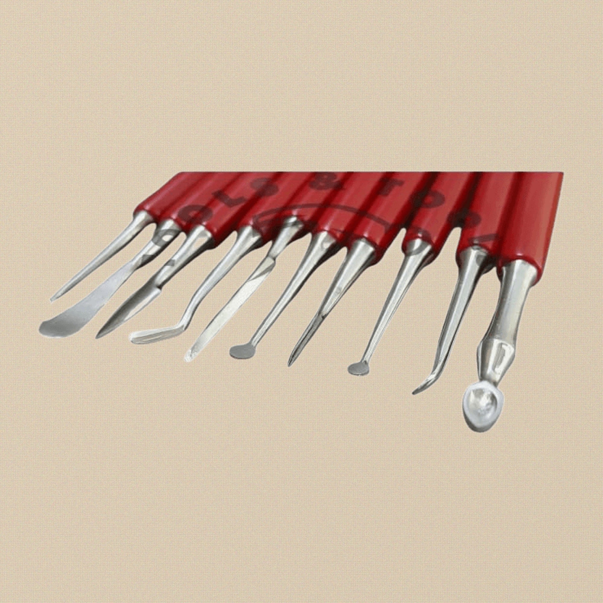 Professional Wax Carving Tools Set, 10-Piece Metal Clay Sculpting and Design Instruments, PVC Handle | Hobby & Craft Tools | Toolsmith Ltd UK