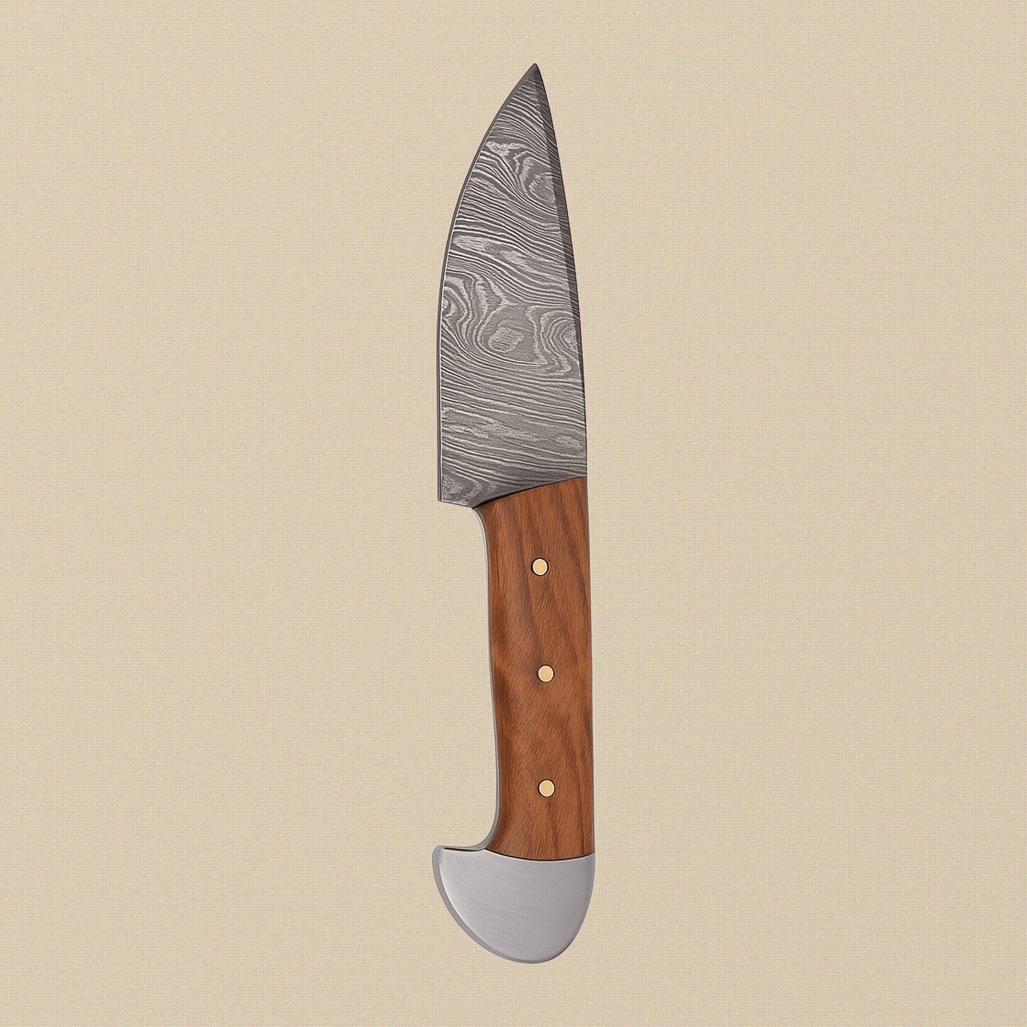 Four-Piece Damascus Chef's Knife Set with Rosewood Handles and Individual Leather Sheaths | Knife Set | Toolsmith Ltd UK