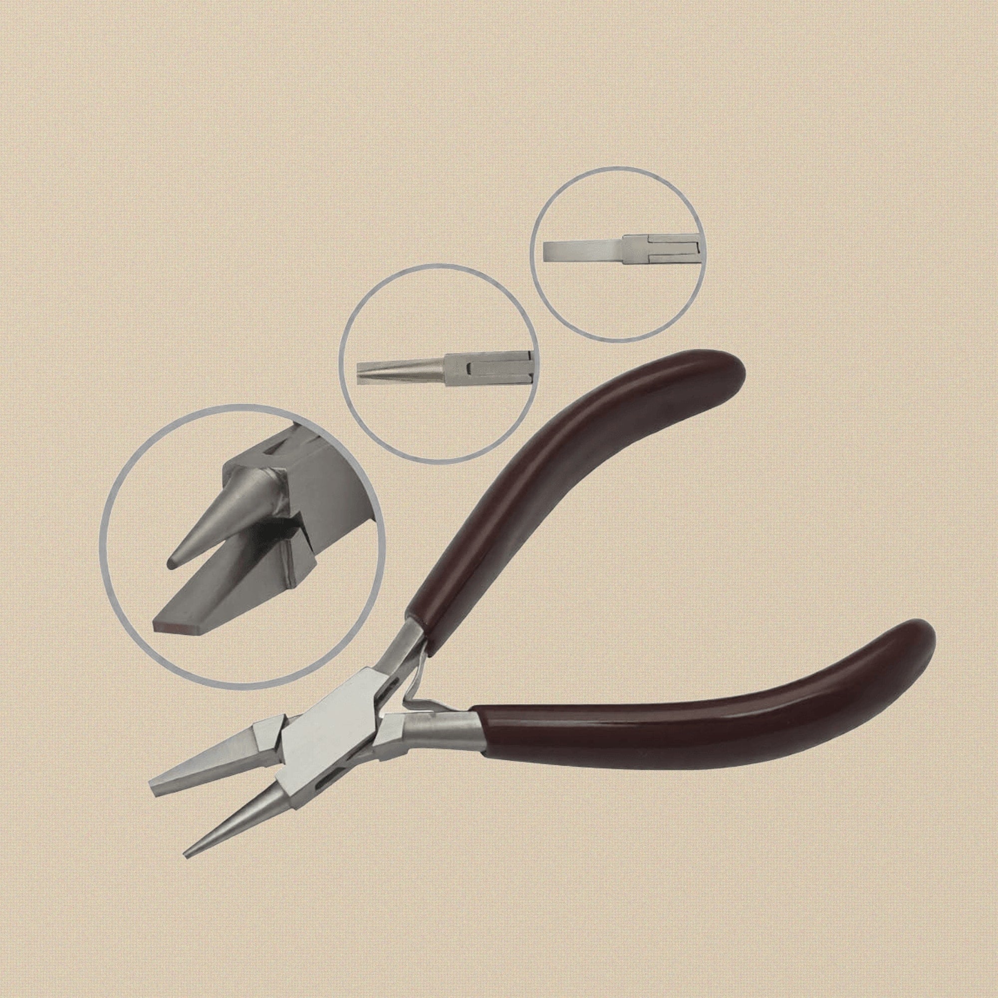Ergonomic Comfort Round Flat Nose Pliers, 5.5 Inch, Stainless Steel with PVC Grips for Jewellery Crafts Making and Hobby | Jewellery Making Tools | Toolsmith Ltd UK