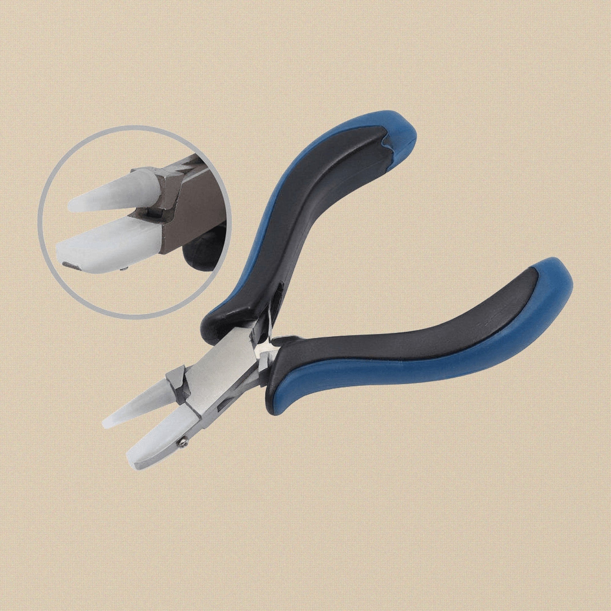 Ergonomic Double Nylon Round and Flat Nose Pliers, 5 Inch, Premium Stainless Steel Pliers, Jewellery Beading Wire Crafts Tool, Blue & Black | Jewellery Making Tools | Toolsmith Ltd UK