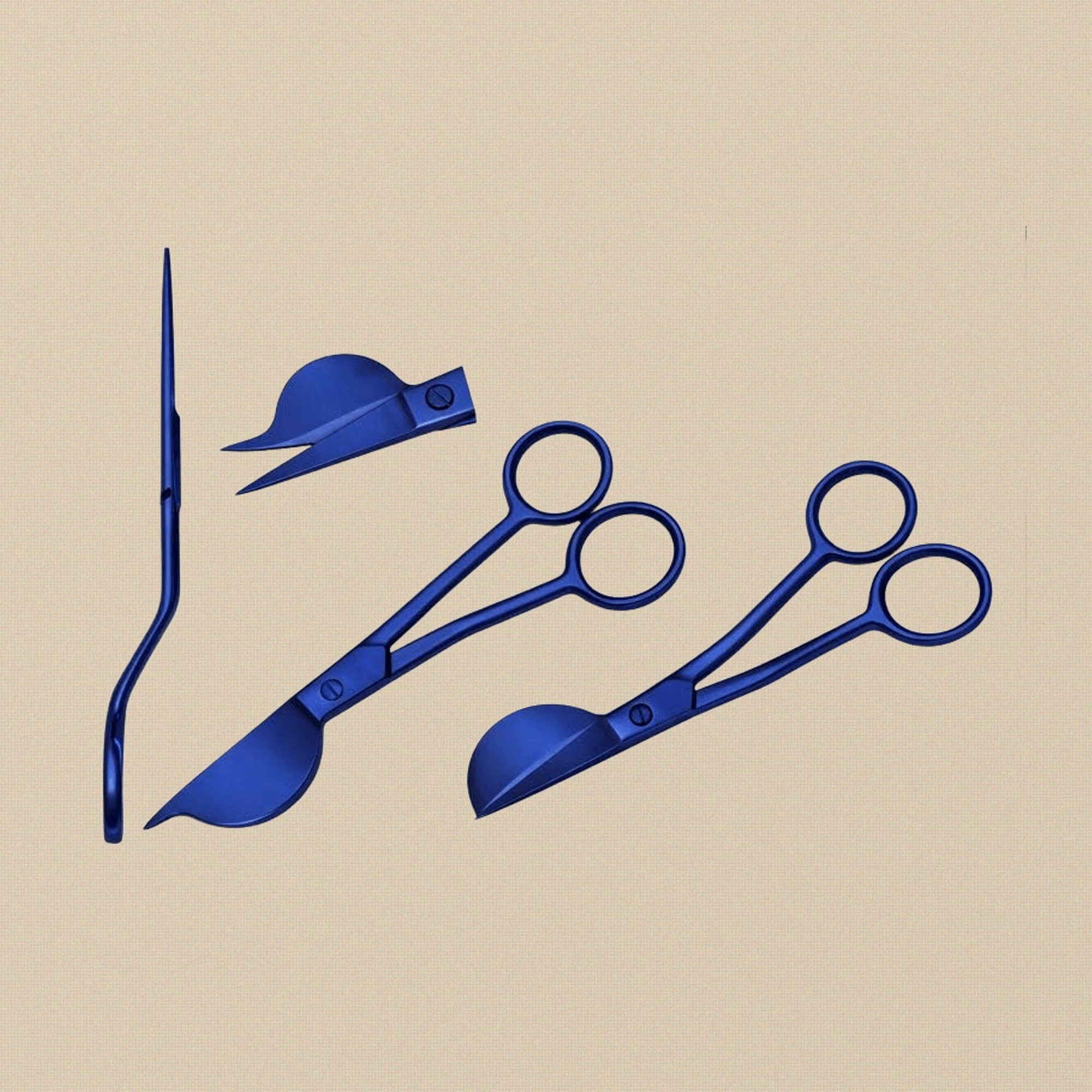 6 Inch Blue Half Duckbill Applique Scissors, Curved Embroidery Lace Thread Quilting Shears, Double Bent Curved Offset Handle for Embroidery, Fabric, Thread, Knitting, Sewing, Arts & Craft | Jewellery Making Tools | Toolsmith Ltd UK