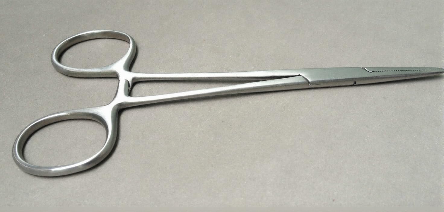 Mosquito Hemostat Forceps, Stainless Steel Dog Cat Pet Scissors Ear Hair Clamp Fishing Scissors Tool, 12.5cm, Straight | Surgical Instruments | Toolsmith Ltd UK