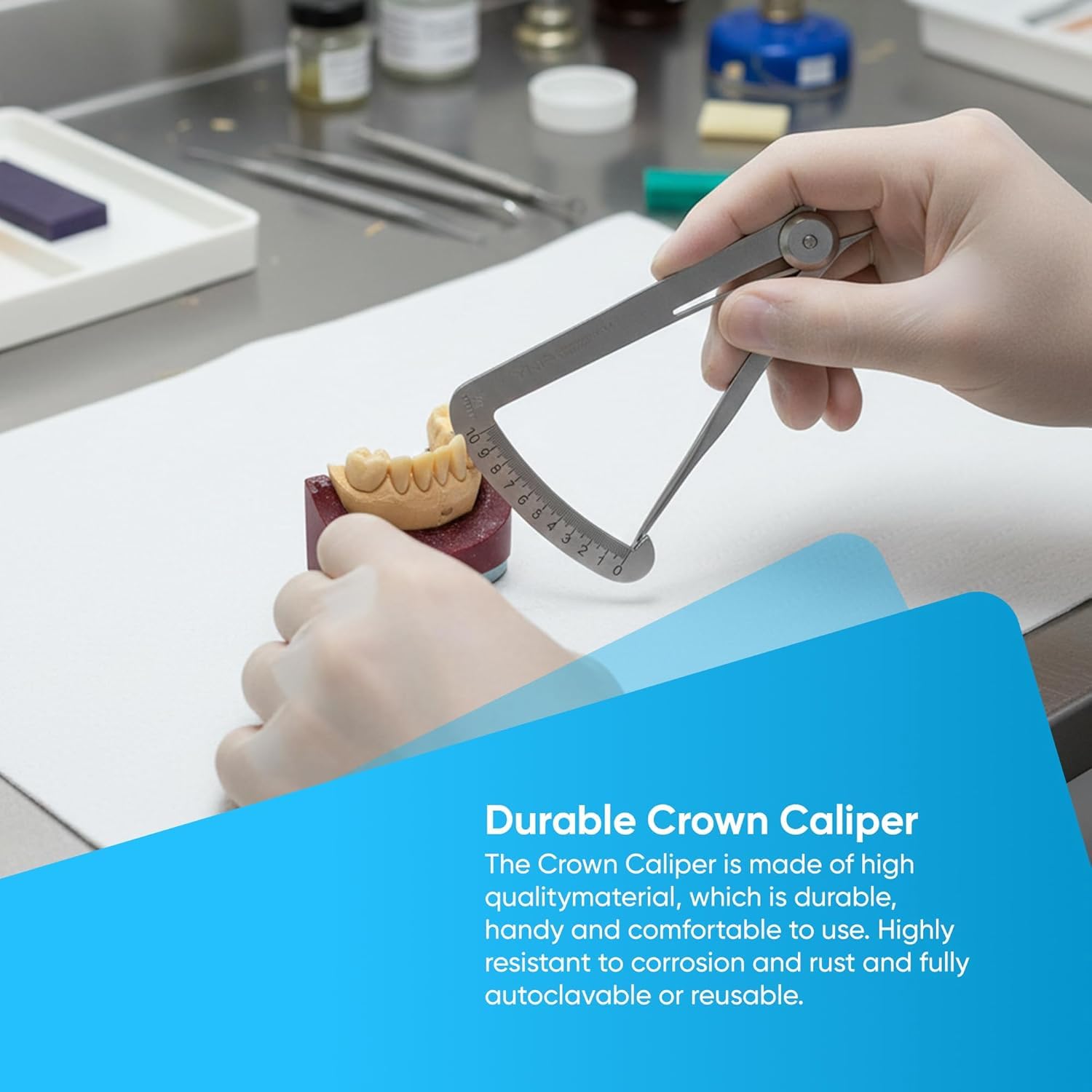 Multi Purpose Spring Wax Calipers, Professional Crown Gauge Measuring Tool, Stainless Steel, 1-10 mm Range, for Jewellery Hobby Crafts Work | Dental Instruments | Toolsmith Ltd UK