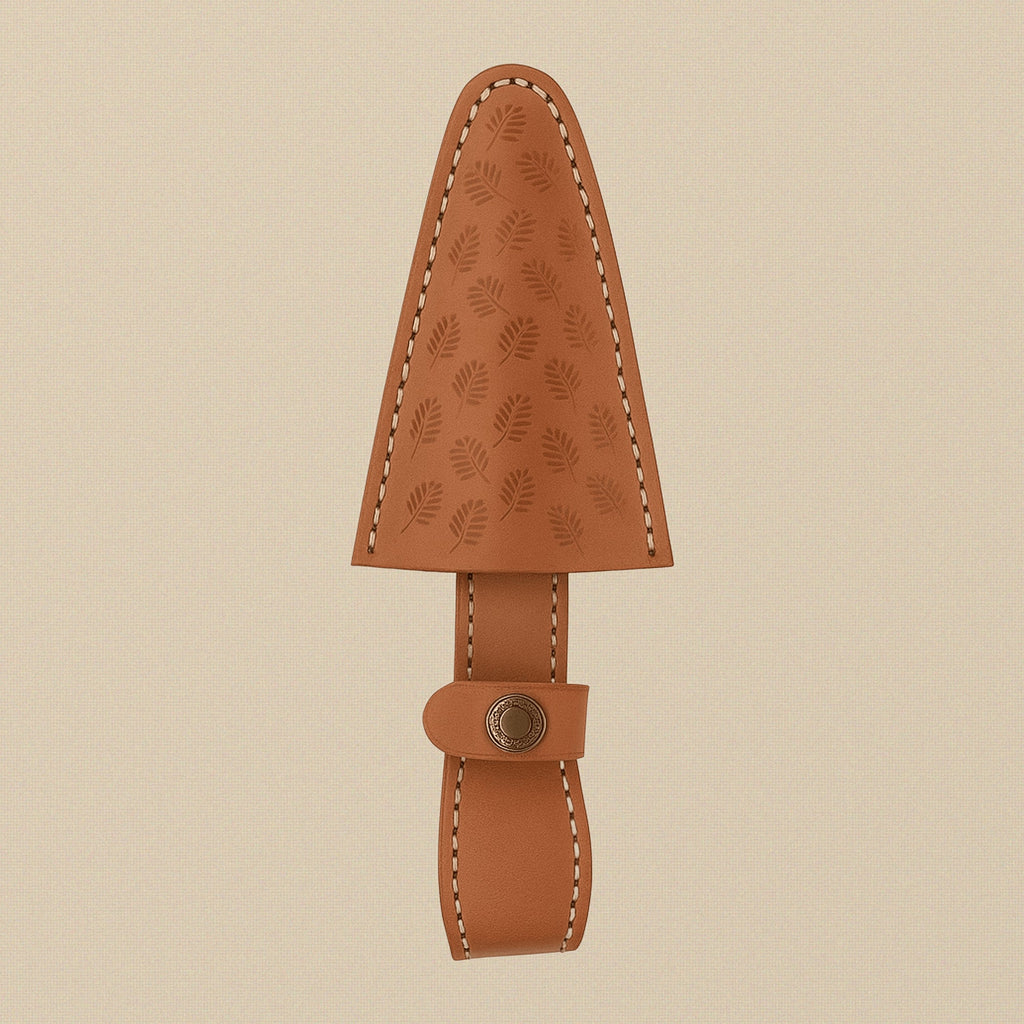 Damascus Steel Dagger, 216mm, with Bone-and-Brass Handle and Leather Sheath | Dagger | Toolsmith Ltd UK