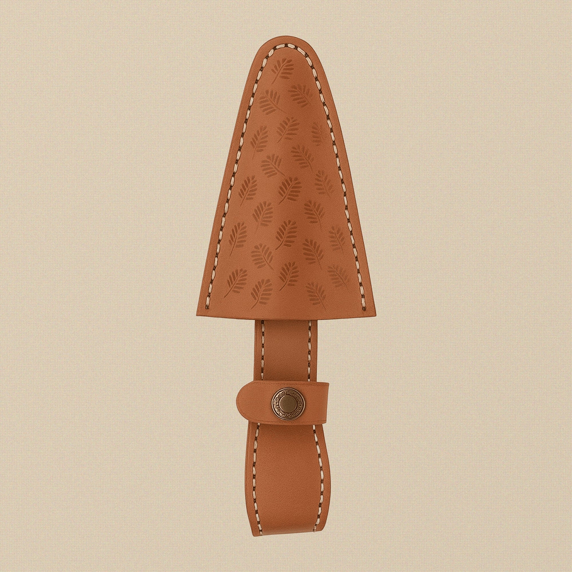 Damascus Steel Dagger, 216mm, with Bone-and-Brass Handle and Leather Sheath | Dagger | Toolsmith Ltd UK