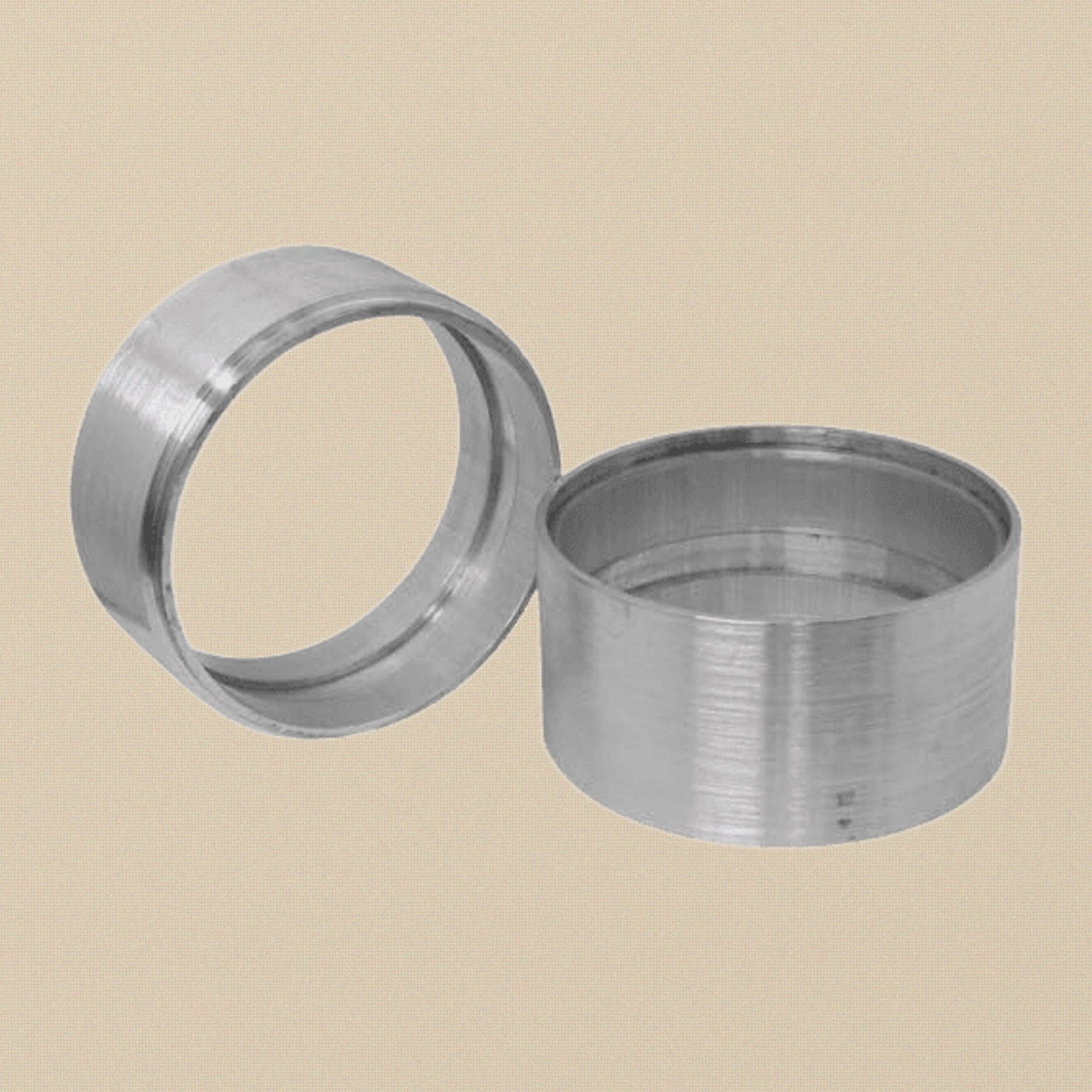 100mm x 100mm Aluminium Sand Casting Mould Rings, 2-Part Set, for Delft Clay and Peterobond | Jewellery Making Tools | Toolsmith Ltd UK