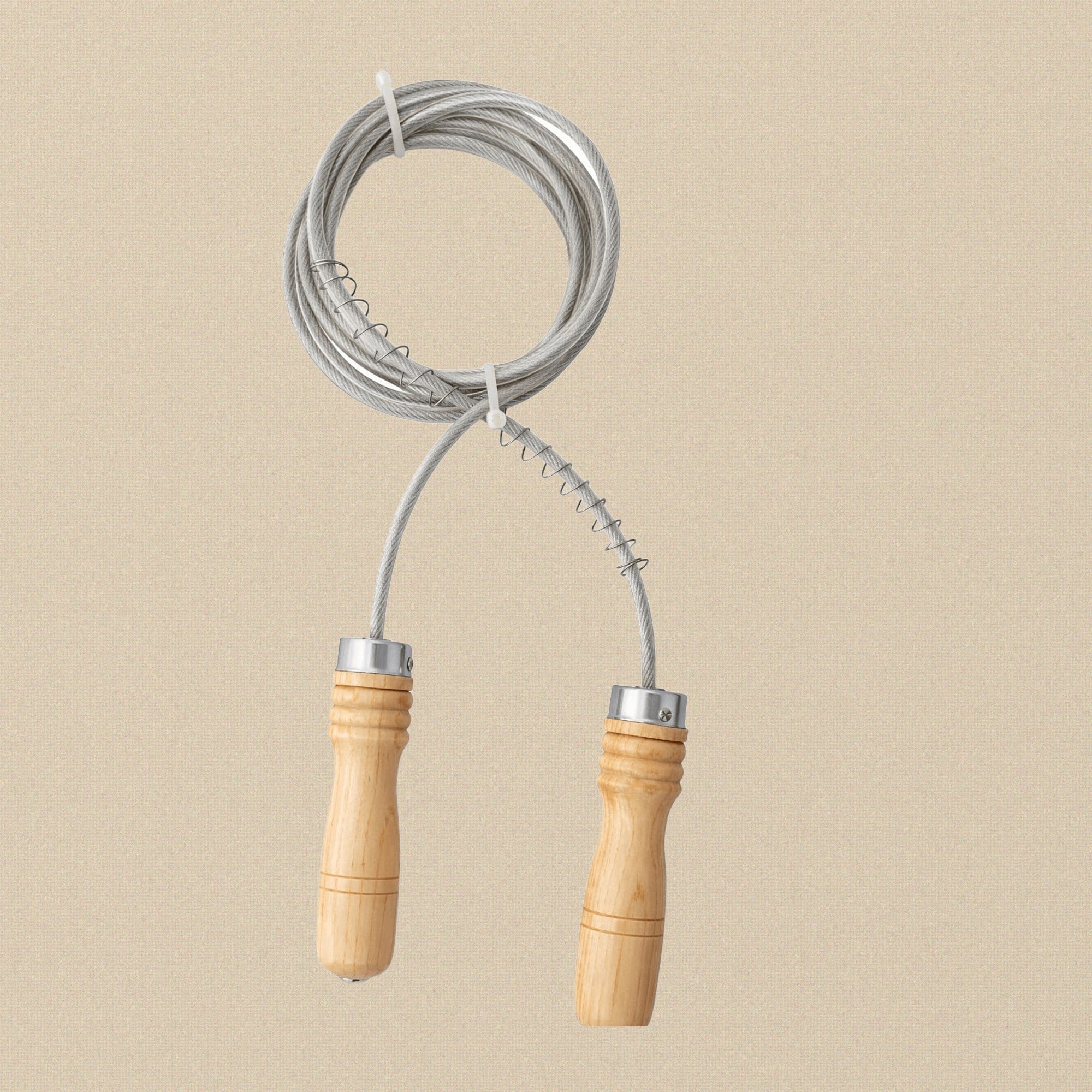 PVC Protected Steel Cable Skipping Rope with Wooden Handles, Speed Jump Rope for Fitness, Gym Workout, 9ft | Hobby & Craft Tools | Toolsmith Ltd UK