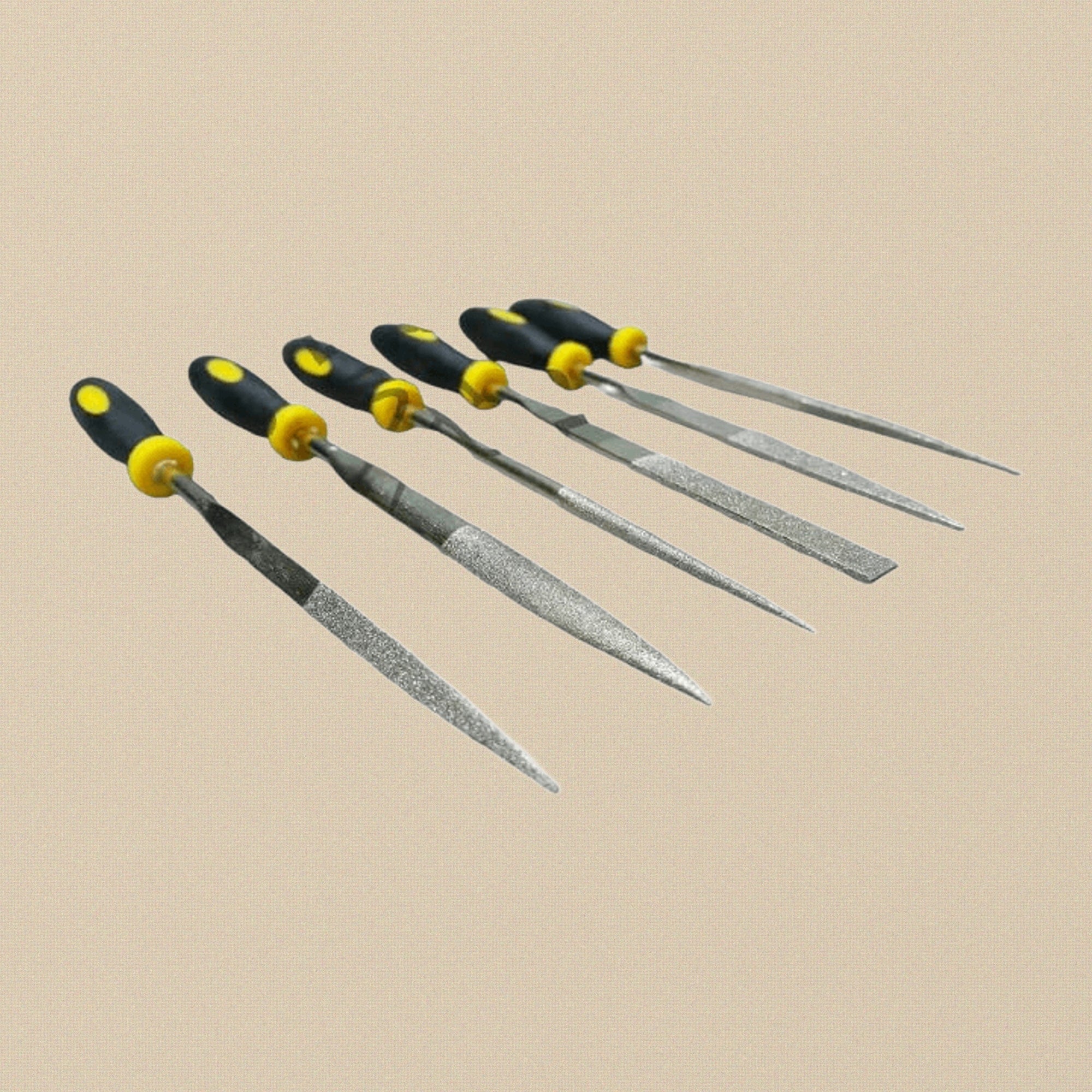 6-Piece Diamond Needle File Set, 140 Grit Precision Steel Files, Multiple Shapes for Detailed Work | Jewellery Making Tools | Toolsmith Ltd UK