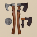 Damascus Steel Hatchet 15.5-inch with Walnut Wood Handle and Leather Sheath | Axe | Toolsmith Ltd UK