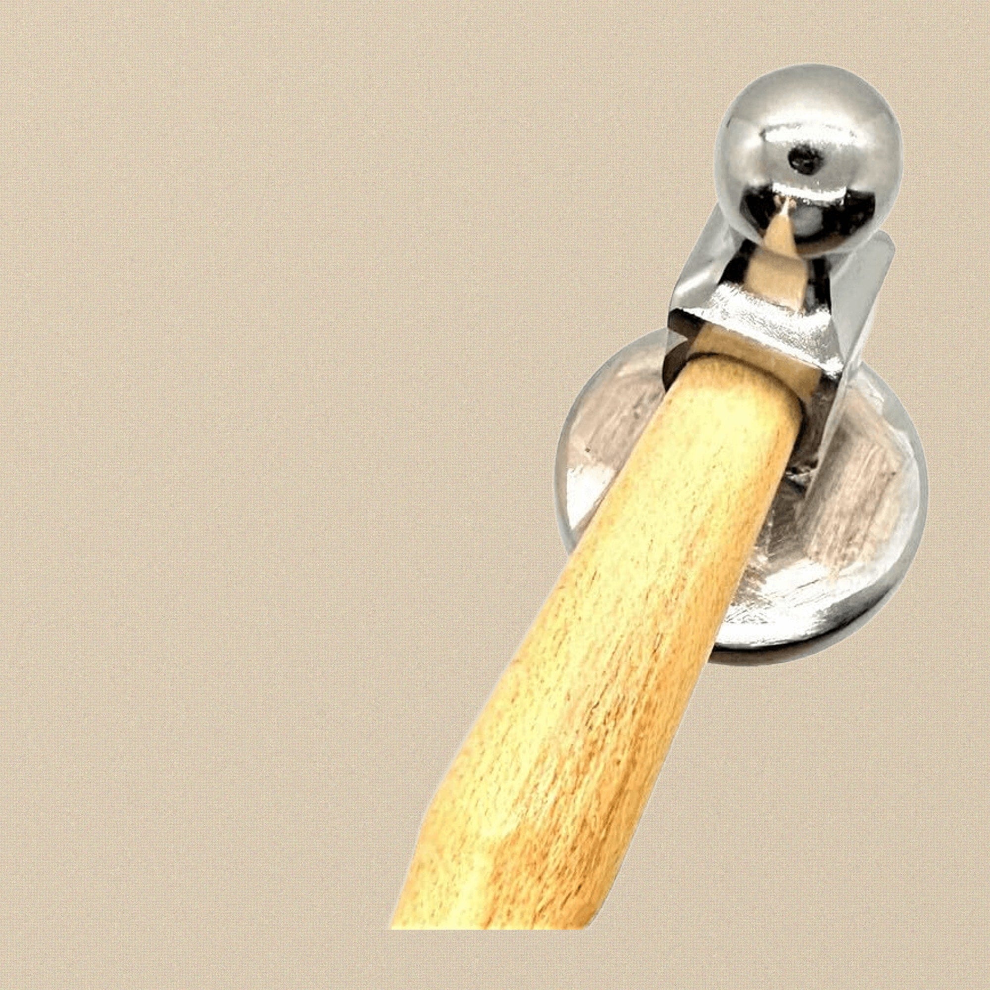 Dome Chasing Hammer for Jewellery Making, 38mm Bowed Face, 1-1/2" Diameter, Premium Steel Head with Wooden Handle | Jewellery Making Tools | Toolsmith Ltd UK