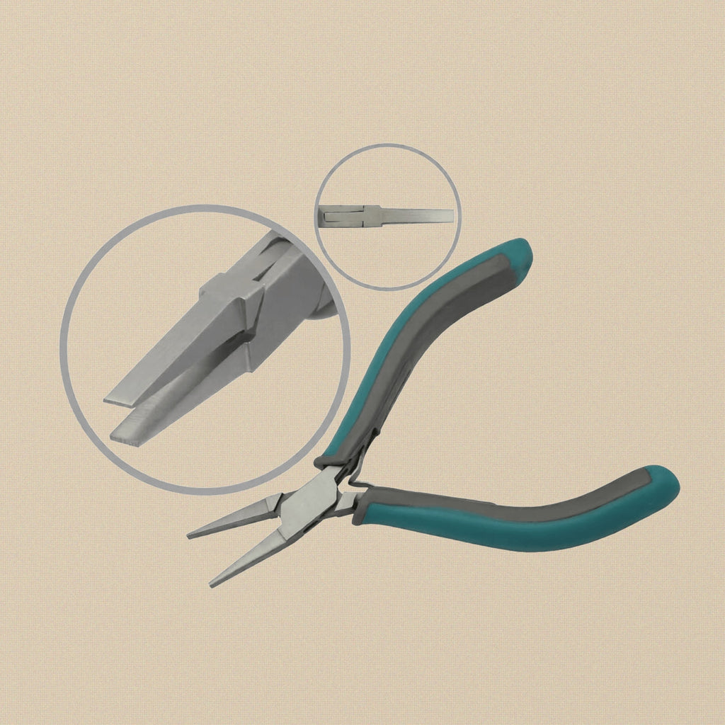 Flat Nose Pliers, 4.75 Inch, Stainless Steel, Slim Ergonomic Two Toned Grips, Phthalate Free, Jewellers Hobby Tool | Jewellery Making Tools | Toolsmith Ltd UK