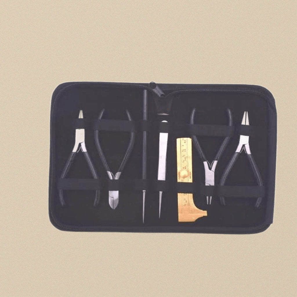 7-Piece Jewellery & Beads Tool Kit/ Set, Pliers, Tweezers, Calipers, Black Carry Case | Jewellery Making Tools | Toolsmith Ltd UK