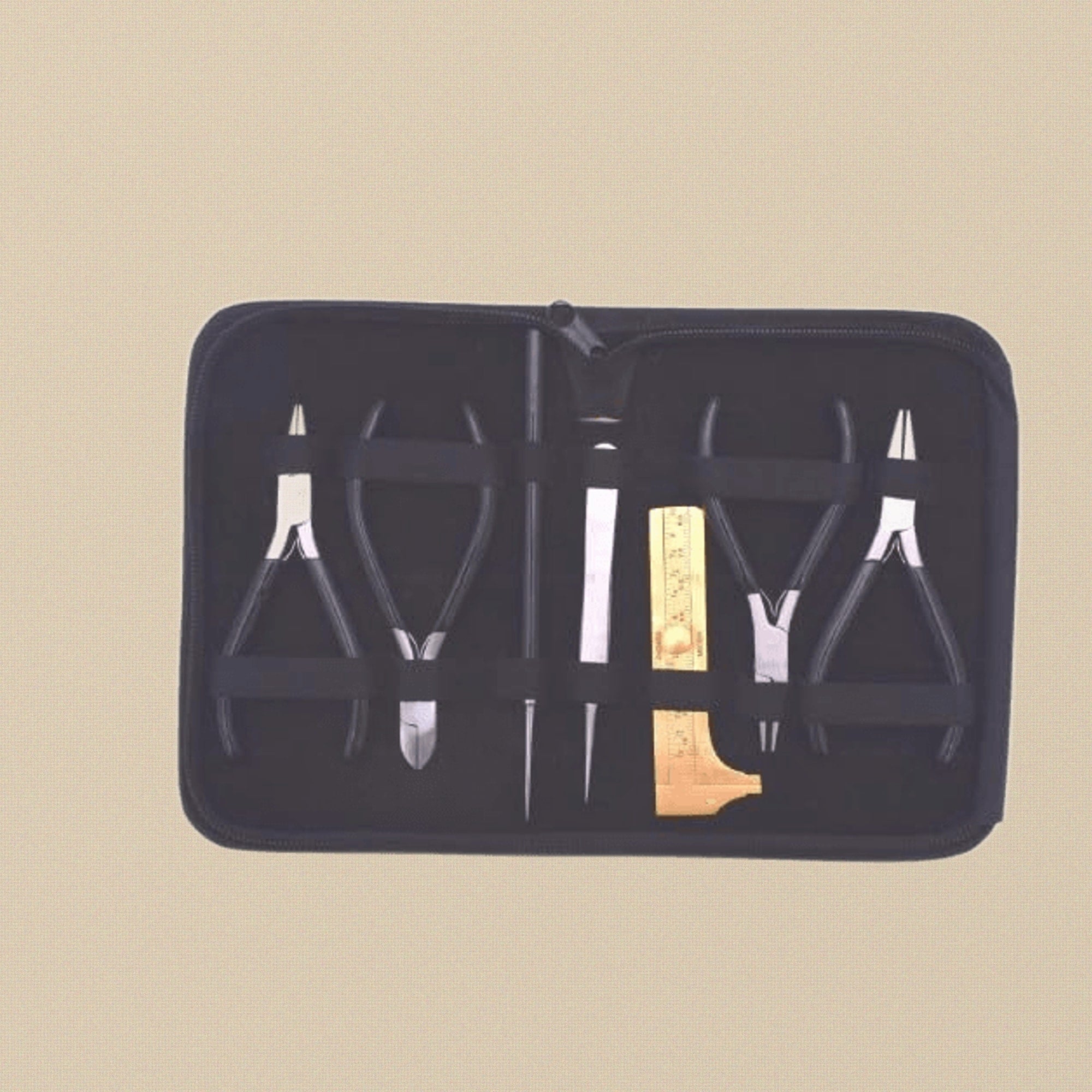 7-Piece Jewellery & Beads Tool Kit/ Set, Pliers, Tweezers, Calipers, Black Carry Case | Jewellery Making Tools | Toolsmith Ltd UK