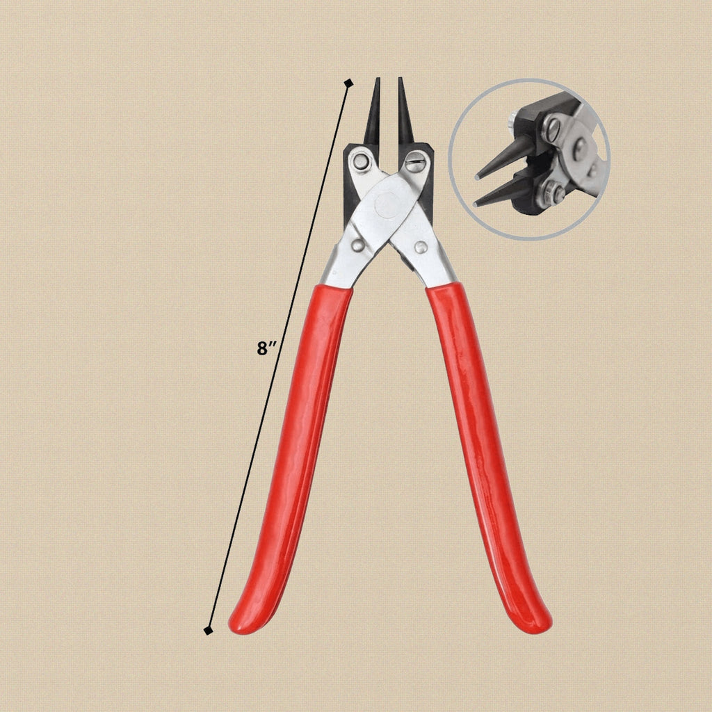 Round Nose Pliers, 200mm/8-inch, Parallel Action, PVC Grips, Smooth Jaw | Jewellery Making Tools | Toolsmith Ltd UK
