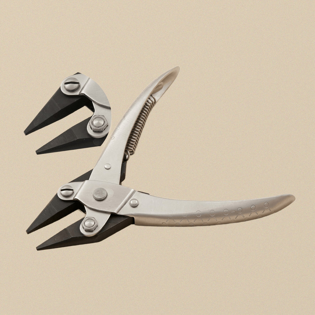 Parallel Action Chain Nose Pliers with Serrated Jaws, Carbon Steel, 140mm, Silver, for Jewellery Crafts Wire Work | Jewellery Making Tools | Toolsmith Ltd UK