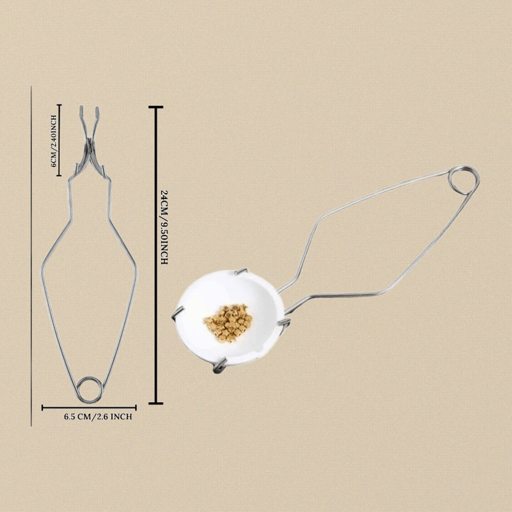 3-Inch Jewellery Casting Crucible Dish with Stainless Steel Whip Tongs Set, Metal Melting Equipment for Gold, Silver, Copper Refining, 2-Piece Crafting Kit | Jewellery Making Tools | Toolsmith Ltd UK