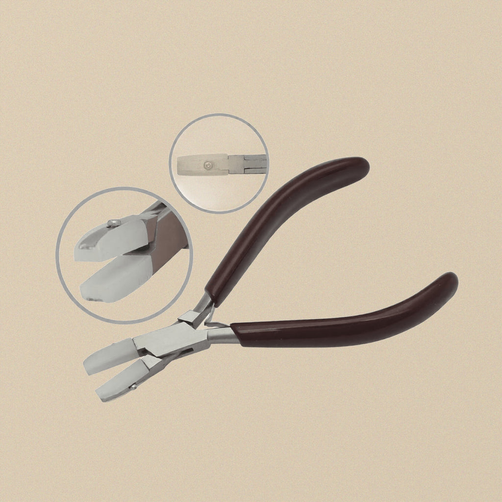 Ergonomic Comfort Nylon Flat Nose Pliers, 5.5 Inch, Stainless Steel with PVC Grips for Jewellery Crafts Making and Hobby | Jewellery Making Tools | Toolsmith Ltd UK