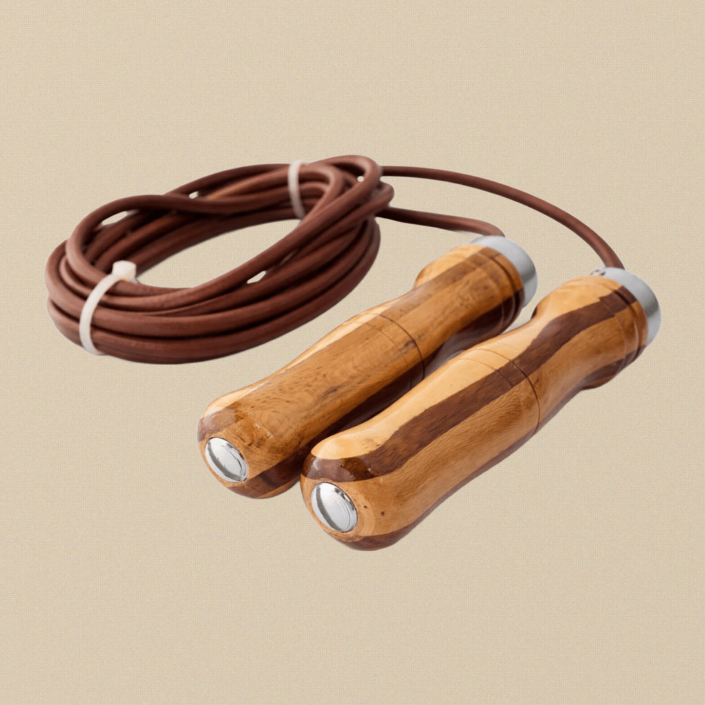 Leather Jump Rope with Wooden Handles, Adjustable Skipping Rope for Fitness, Gym Workout and Exercise | Hobby & Craft Tools | Toolsmith Ltd UK