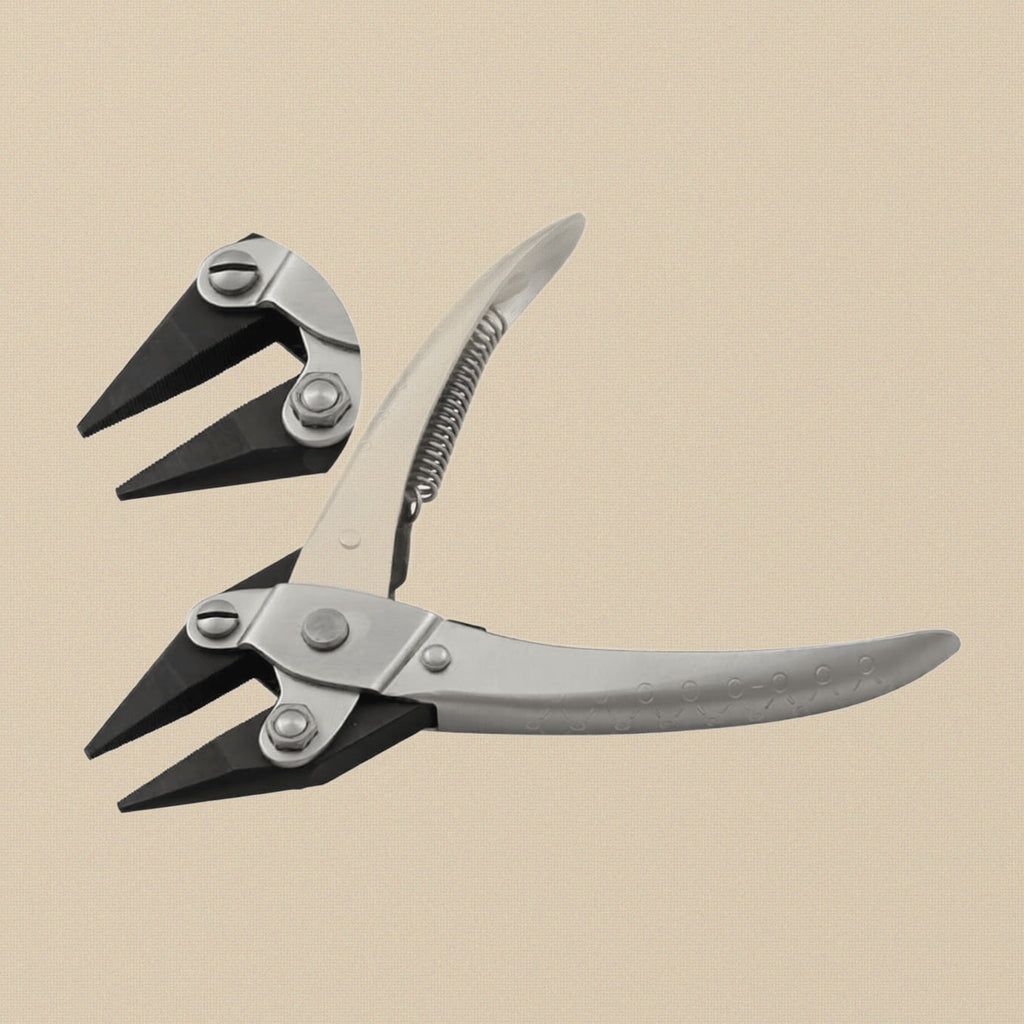 Parallel Action Chain Nose Pliers with Serrated Jaws, Carbon Steel, 140mm, Silver, for Jewellery Crafts Wire Work | Jewellery Making Tools | Toolsmith Ltd UK