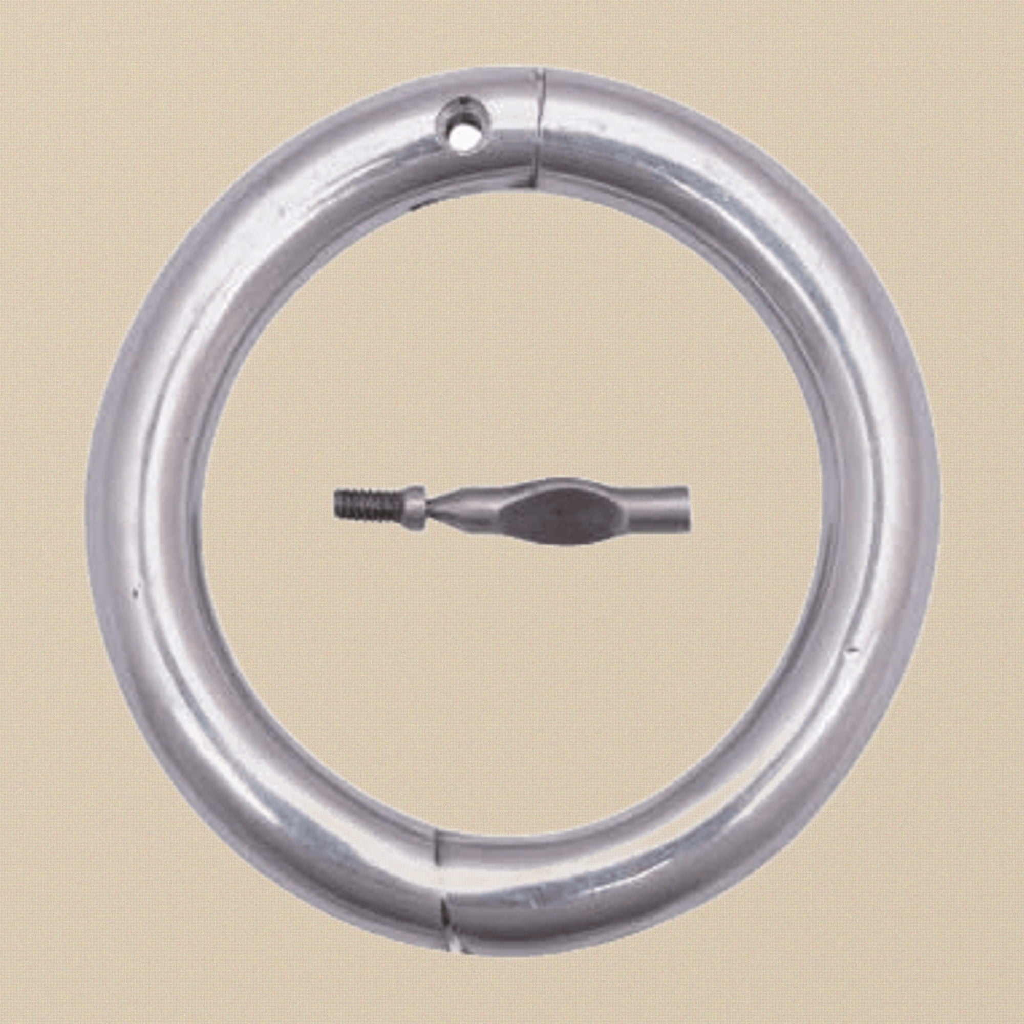 Professional Veterinary 2.5 Inch Aluminum Bull Nose Ring, Silver, Farm Animal Cattle Equipment with Free Installation Key | Veterinary Instruments | Toolsmith Ltd UK