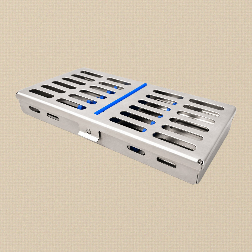 Stainless Steel Sterilisation Cassette for 7 Dental Instruments, 18 x 11 cm | Dental Instruments | Toolsmith Ltd UK