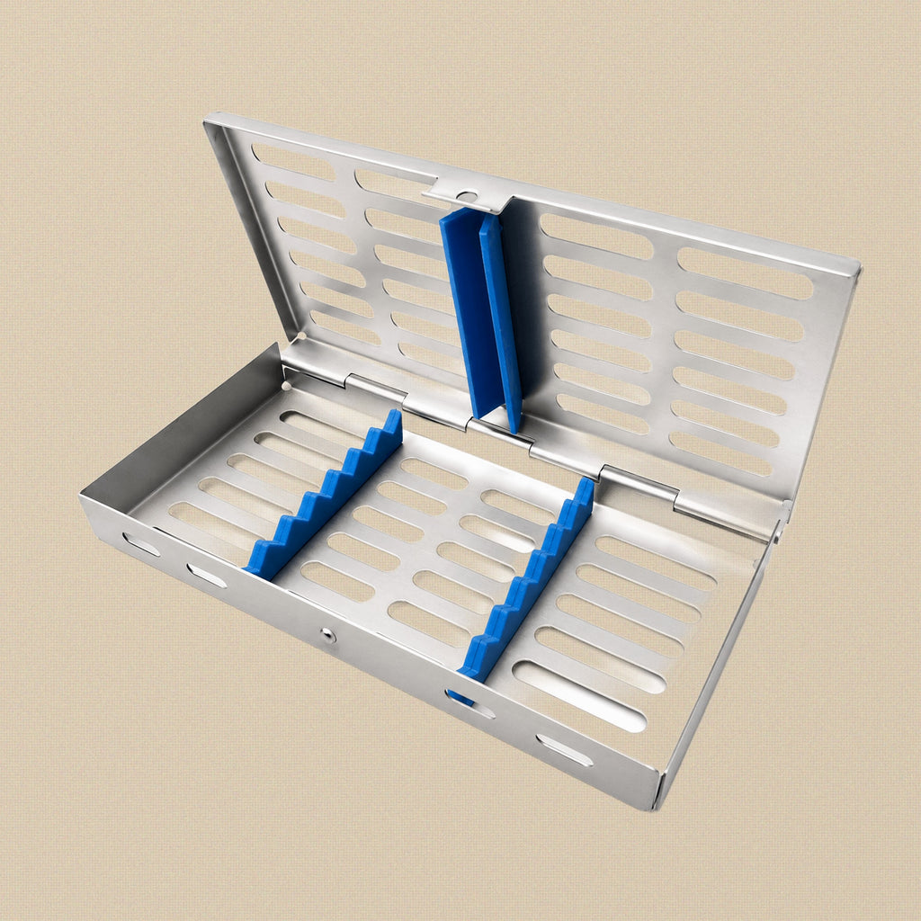 Stainless Steel Sterilisation Cassette for 7 Dental Instruments, 18 x 11 cm | Dental Instruments | Toolsmith Ltd UK