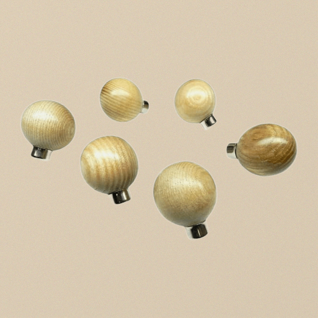 Generic Wood Graver Handles, Round Ball Shape, 34.4 mm Diameter, 6-Piece Set for Jewellery Setting | Jewellery Making Tools | Toolsmith Ltd UK