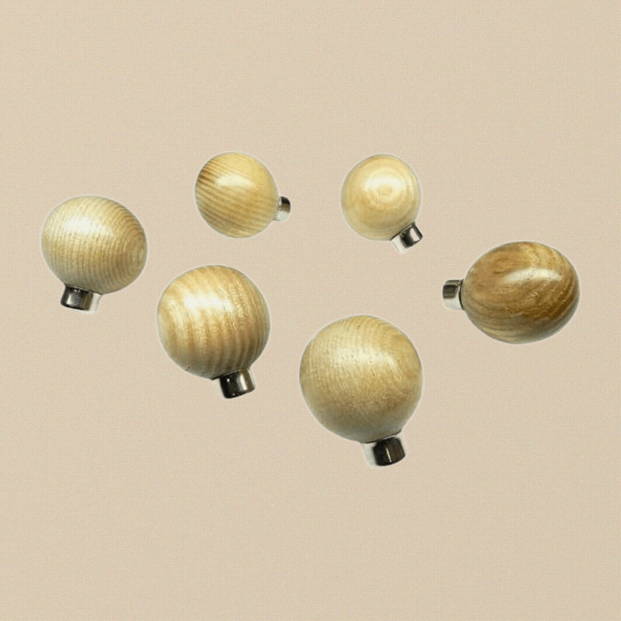Generic Wood Graver Handles, Round Ball Shape, 34.4 mm Diameter, 6-Piece Set for Jewellery Setting | Jewellery Making Tools | Toolsmith Ltd UK