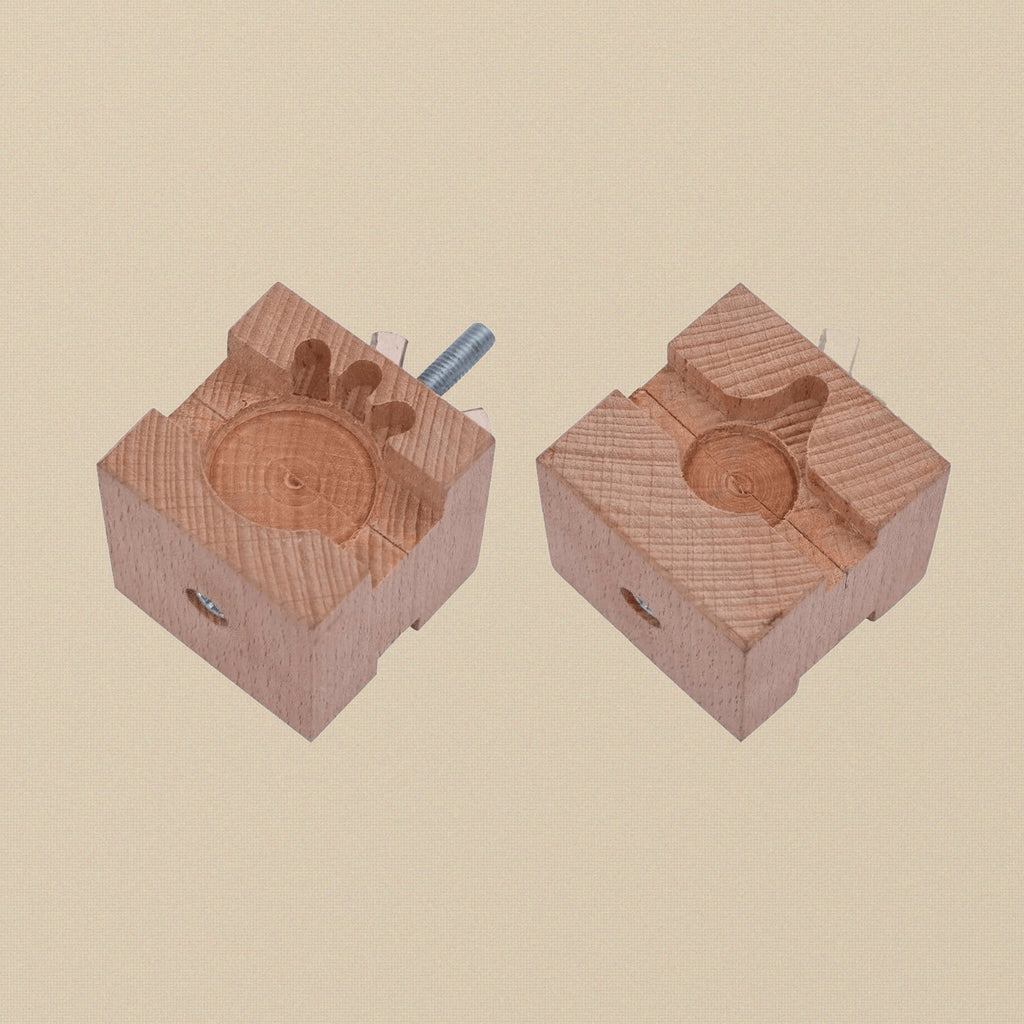 Wooden Watch Case Holder Clamp, Movement Repair Watchmaker Block Vise Tool, Rose Wood, 8cm x 5.5cm | Watch & Clock Tools | Toolsmith Ltd UK