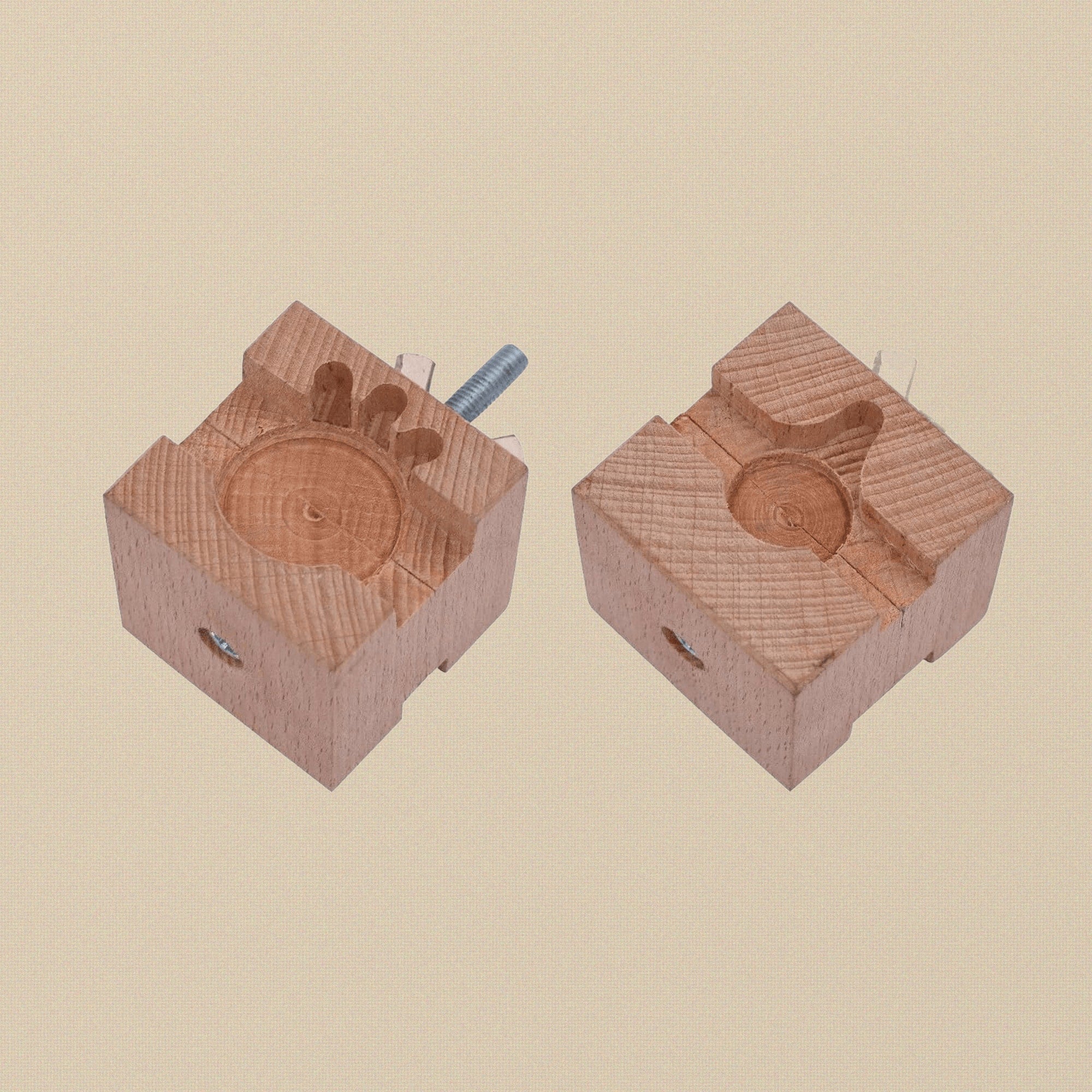 Wooden Watch Case Holder Clamp, Movement Repair Watchmaker Block Vise Tool, Rose Wood, 8cm x 5.5cm | Watch & Clock Tools | Toolsmith Ltd UK