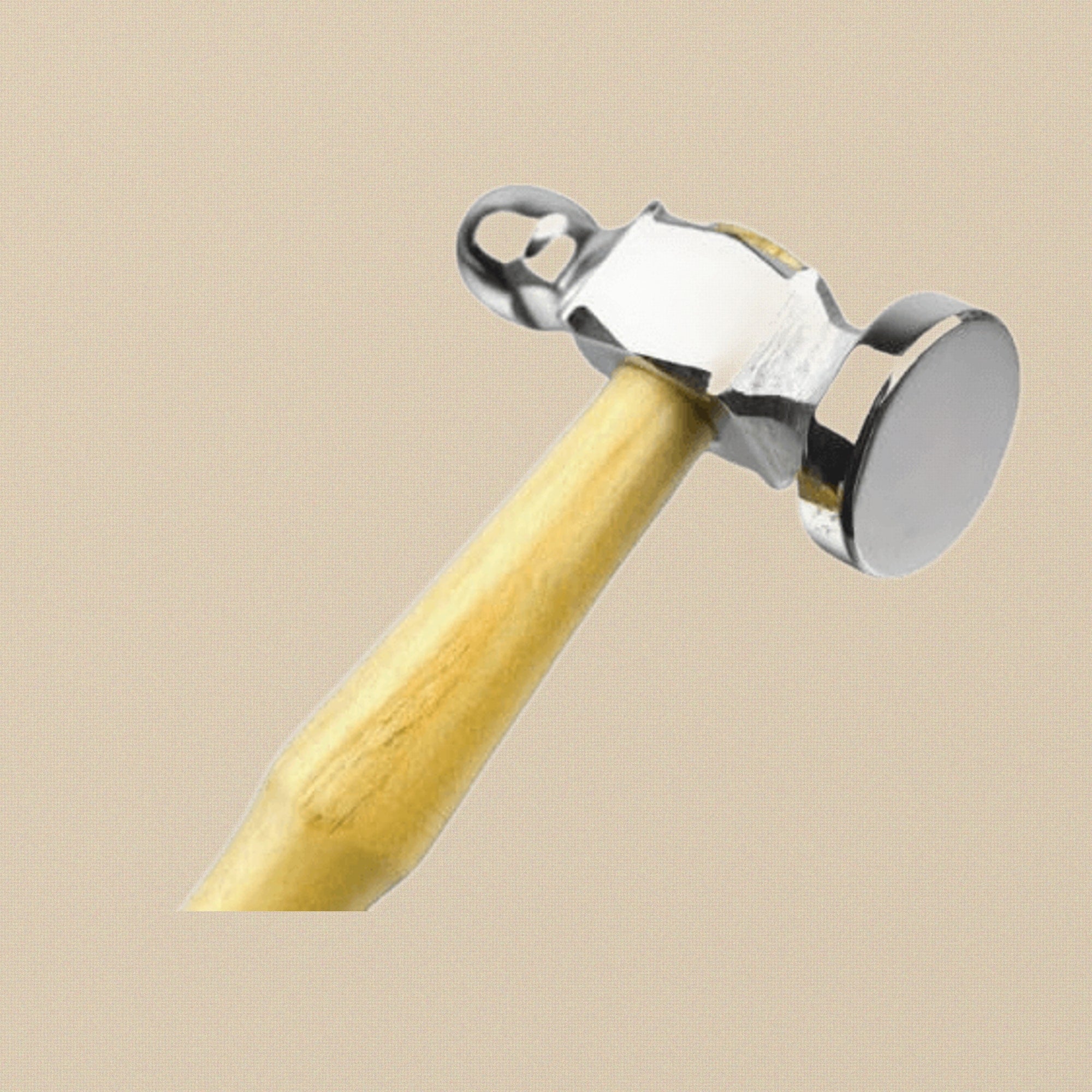 Jewellery Chasing Hammer with 25mm Flat Face, Wooden Handle, Silversmith Repousse Hobby Tool | Jewellery Making Tools | Toolsmith Ltd UK