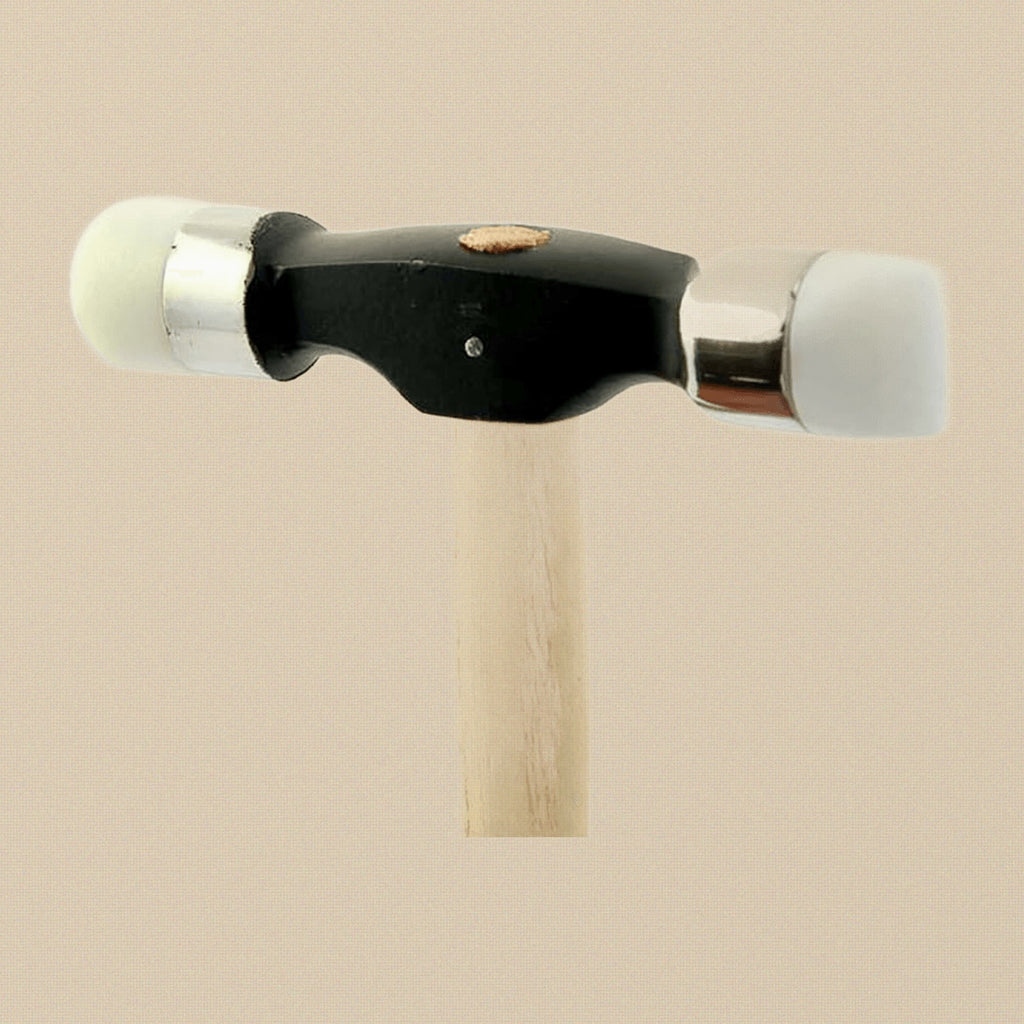 Jeweler's Planishing Hammer with Nylon Head, Jewelry Making Repousse Tool with 9 Interchangeable Tips, Wooden Handle | Jewellery Making Tools | Toolsmith Ltd UK