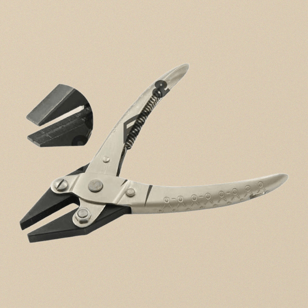 Parallel Action Flat Nose Serrated & Grooved Pliers with Spring, 140 mm Jewellery Making Crafts Tool | Jewellery Making Tools | Toolsmith Ltd UK