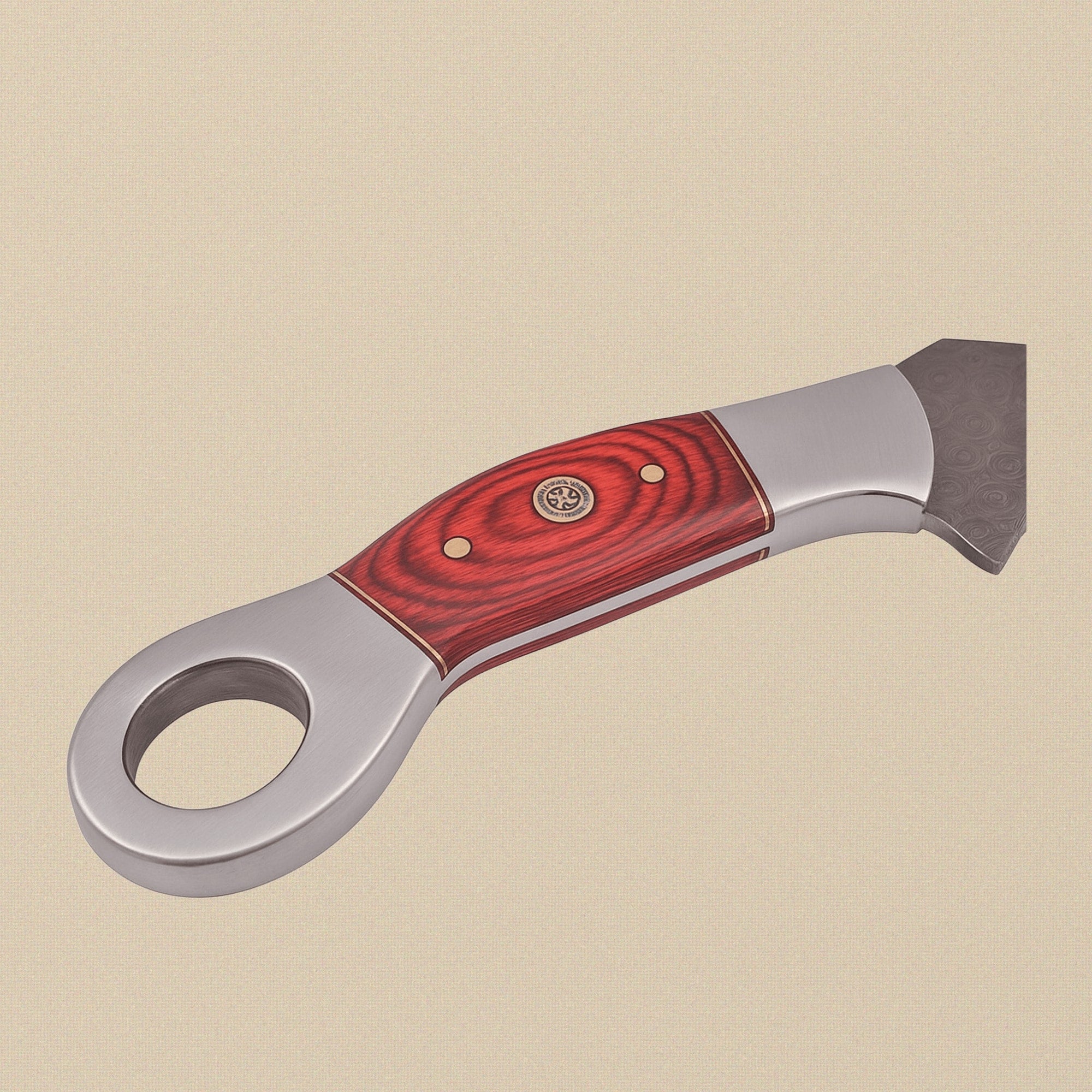 Karambit Knife with 5-Inch Raindrop Damascus Blade and Red Pakkawood Handle | Knife | Toolsmith Ltd UK