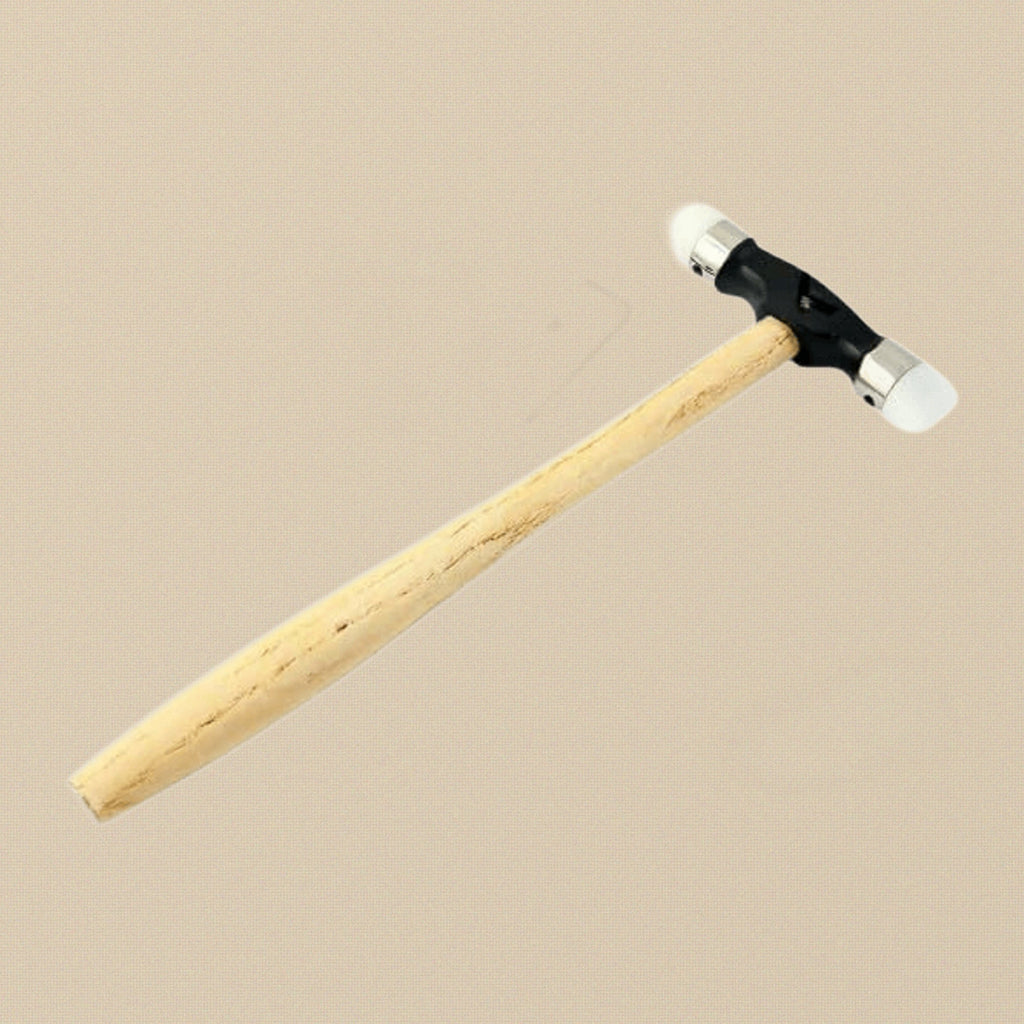 Jeweler's Planishing Hammer with Nylon Head, Jewelry Making Repousse Tool with 9 Interchangeable Tips, Wooden Handle | Jewellery Making Tools | Toolsmith Ltd UK