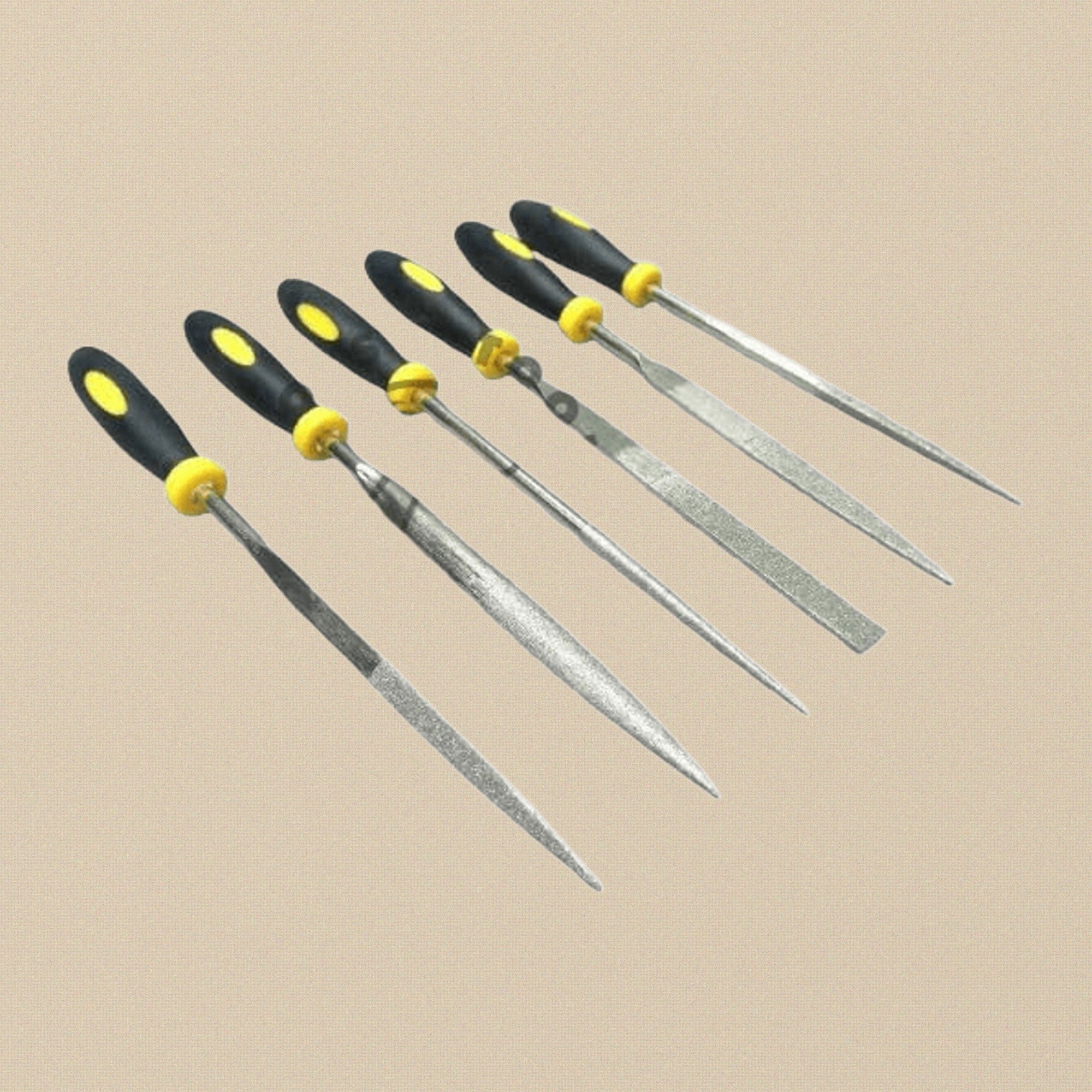 6-Piece Diamond Needle File Set, 140 Grit Precision Steel Files, Multiple Shapes for Detailed Work | Jewellery Making Tools | Toolsmith Ltd UK