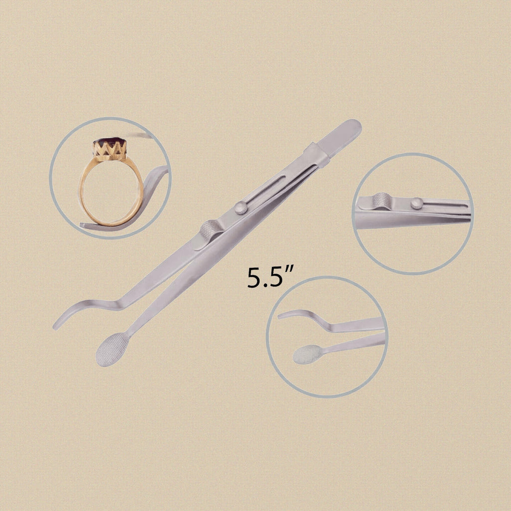 Professional Jewellery Making Tweezers, Locking Head and Shank, Ring Holding Tool | Jewellery Making Tools | Toolsmith Ltd UK