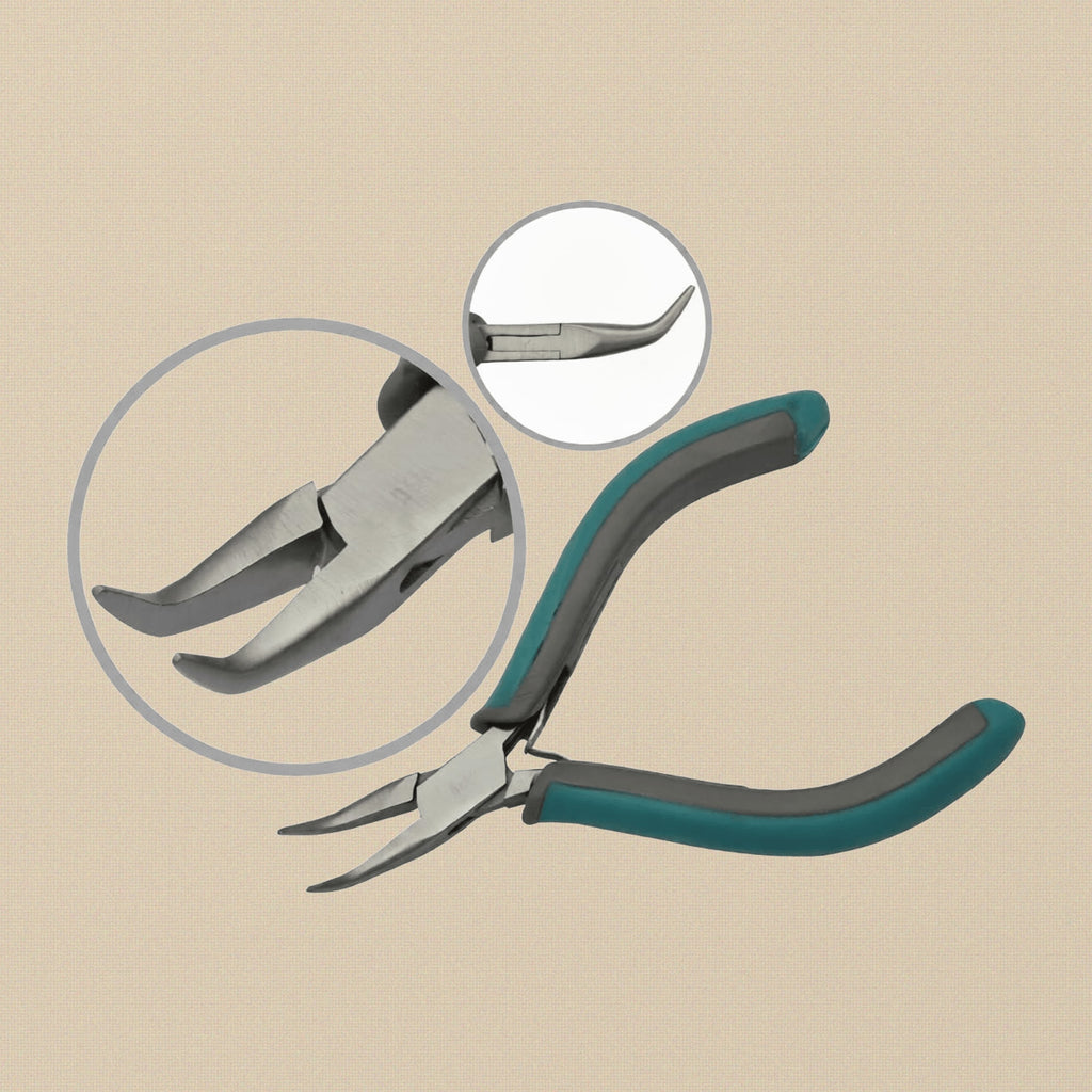 Bent Chain Nose Pliers, 4.75 Inch, Stainless Steel, Slim Ergonomic Two Toned Grips, Phthalate Free, Jewellers Hobby Tool | Jewellery Making Tools | Toolsmith Ltd UK