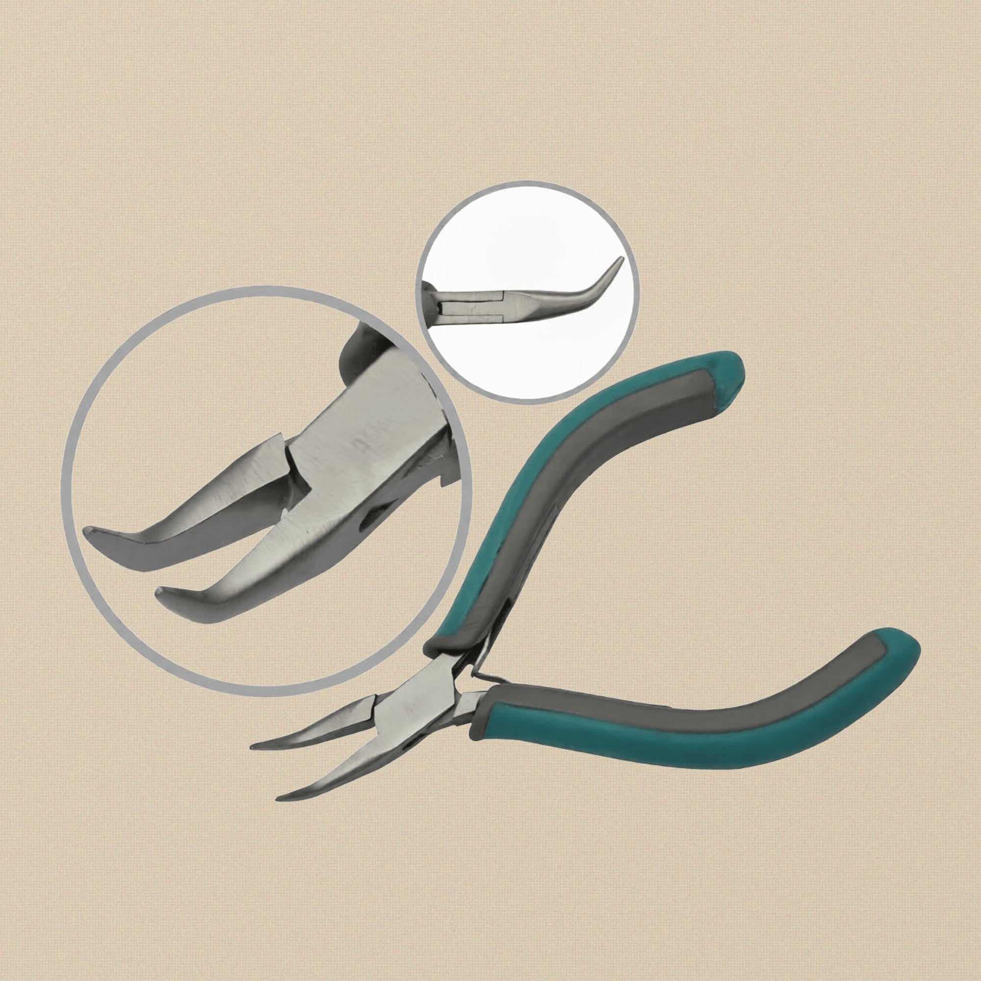 Bent Chain Nose Pliers, 4.75 Inch, Stainless Steel, Slim Ergonomic Two Toned Grips, Phthalate Free, Jewellers Hobby Tool | Jewellery Making Tools | Toolsmith Ltd UK