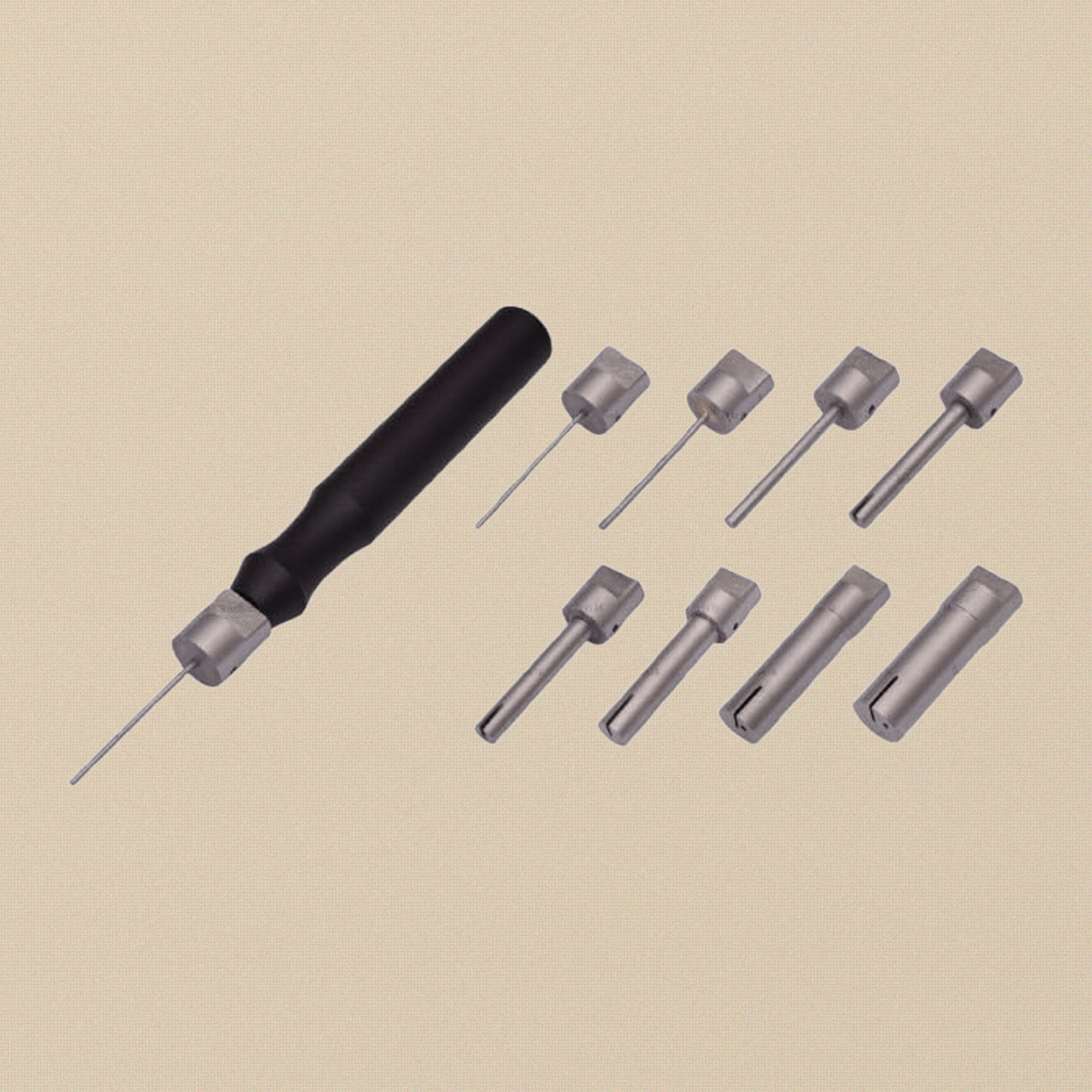 Mini Round Jewellery Making Mandrel Set, 8 Sizes 1.5-15 mm, with Handle and Storage Case, Wires Wrapping Looping etc | Jewellery Making Tools | Toolsmith Ltd UK
