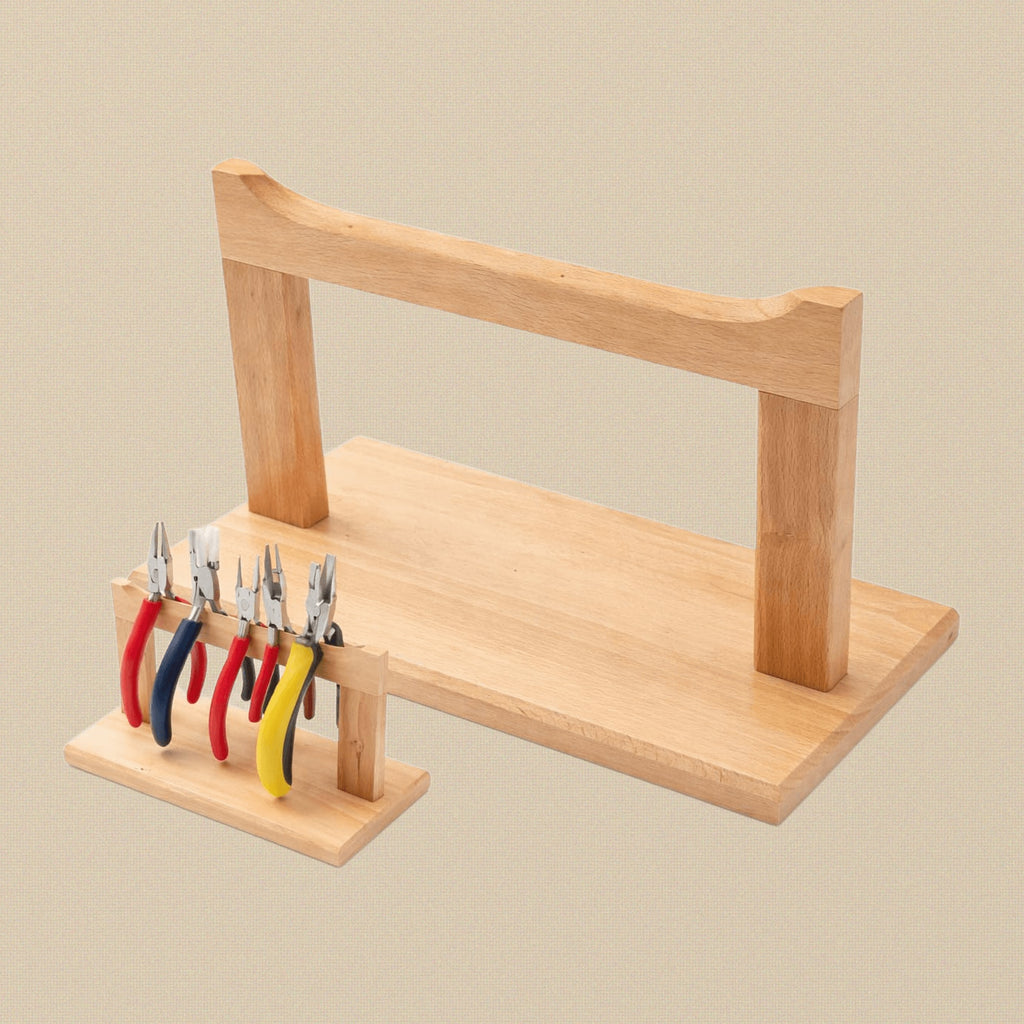 Wooden Pliers Rack Stand, Hardwood Bench Organiser for Jewelry Work, Polished Surface Tool Holder | Jewellery Making Tools | Toolsmith Ltd UK